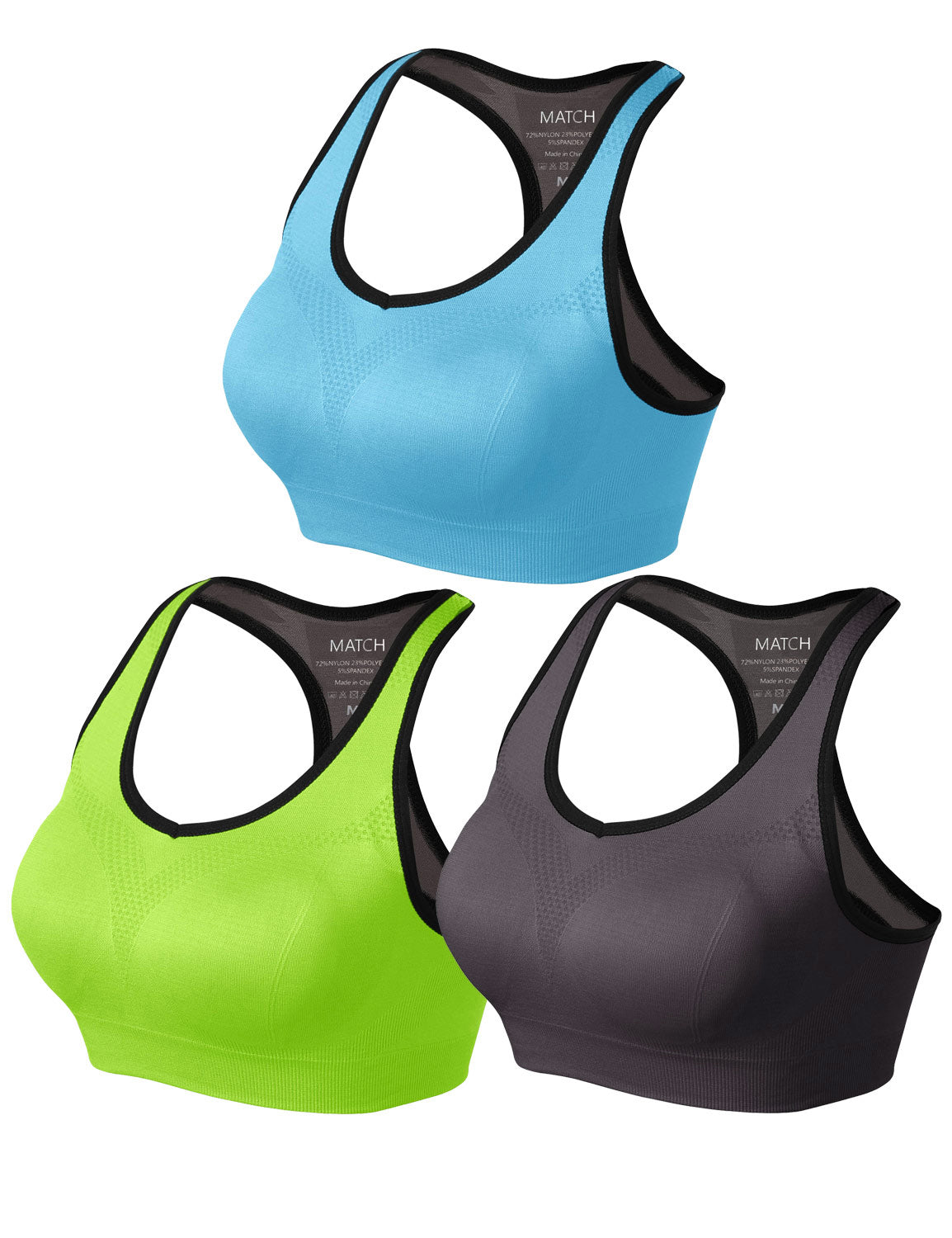 3 pack Mix Match Racerback Sports Bras for Women #NP001