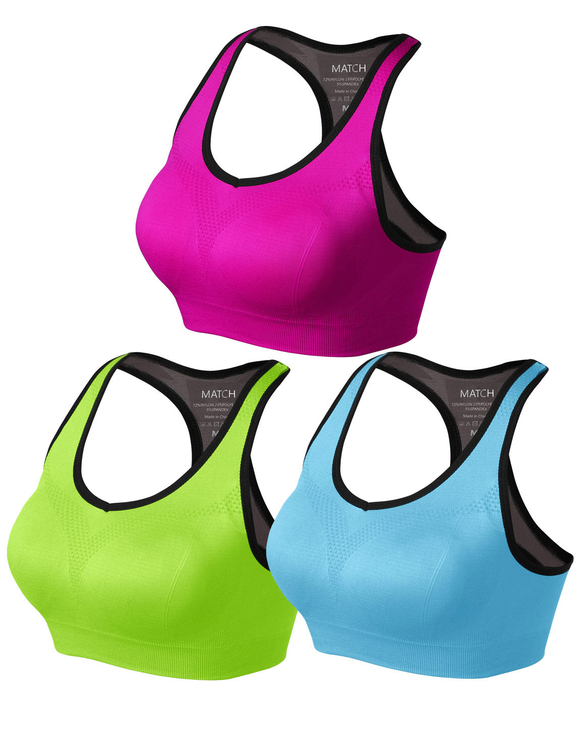 3 pack Mix Match Racerback Sports Bras for Women #NP001