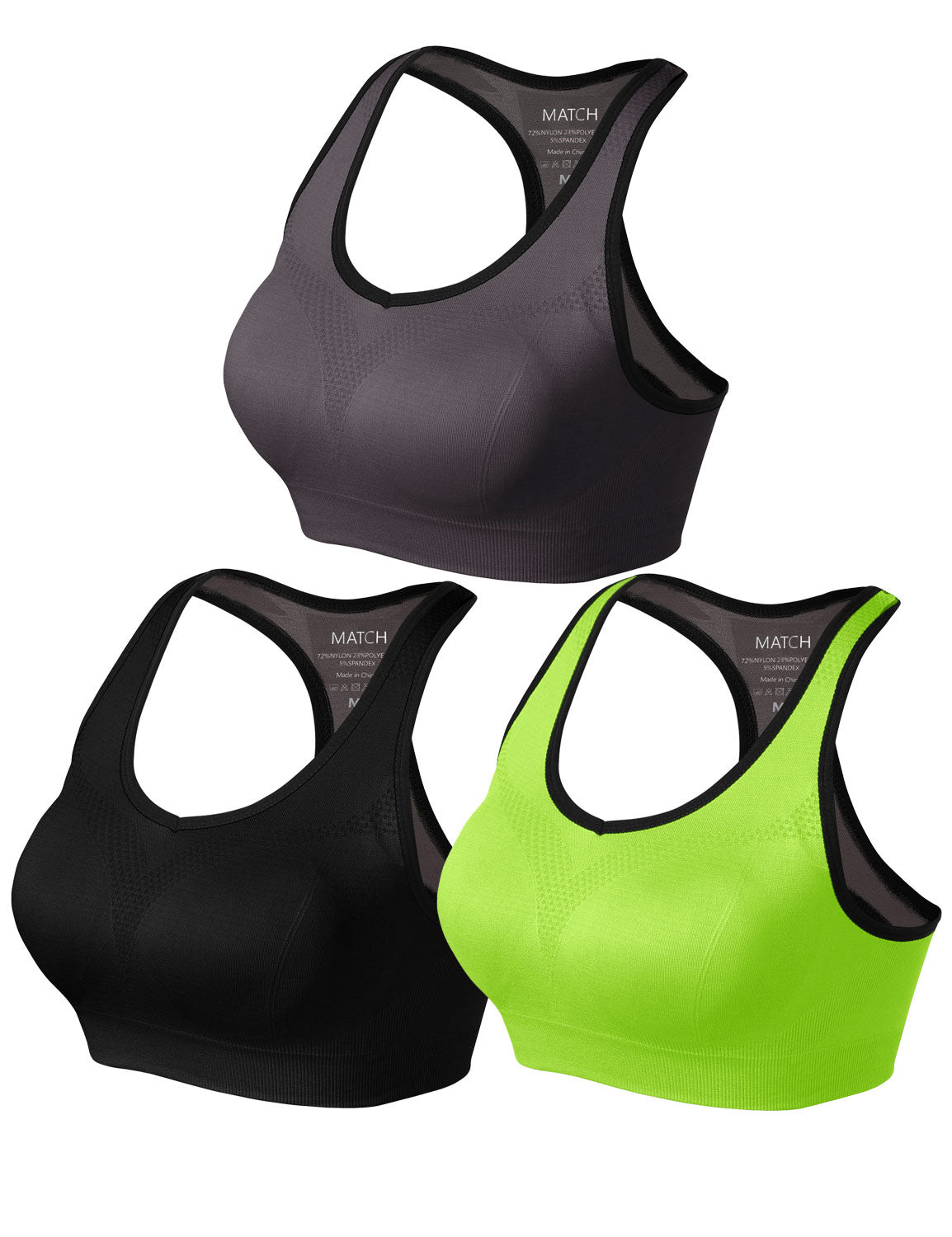 3 pack Mix Match Racerback Sports Bras for Women #NP001