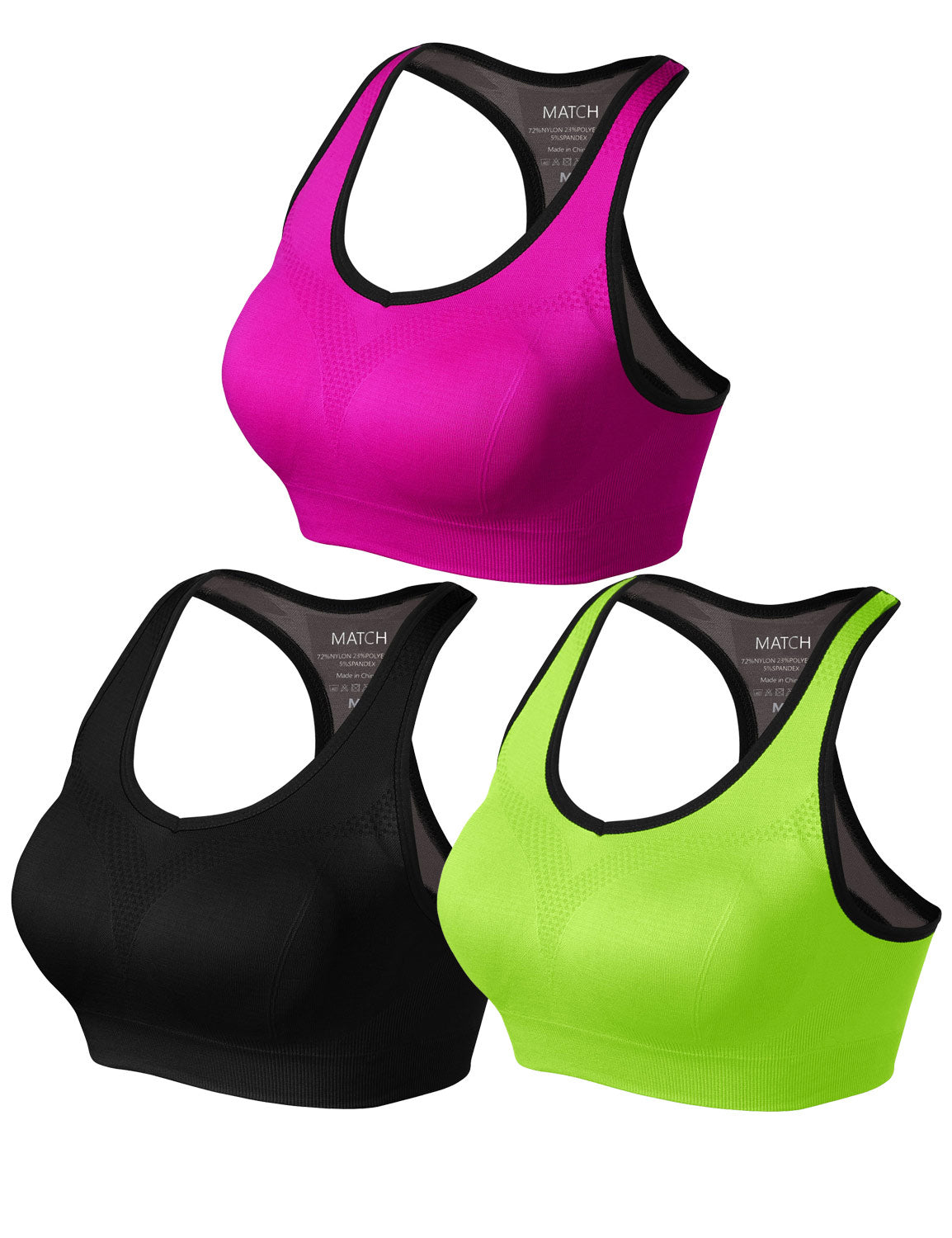 3 pack Mix Match Racerback Sports Bras for Women #NP001