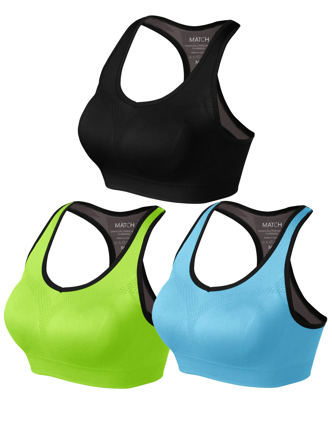 3 pack Mix Match Racerback Sports Bras for Women #NP001