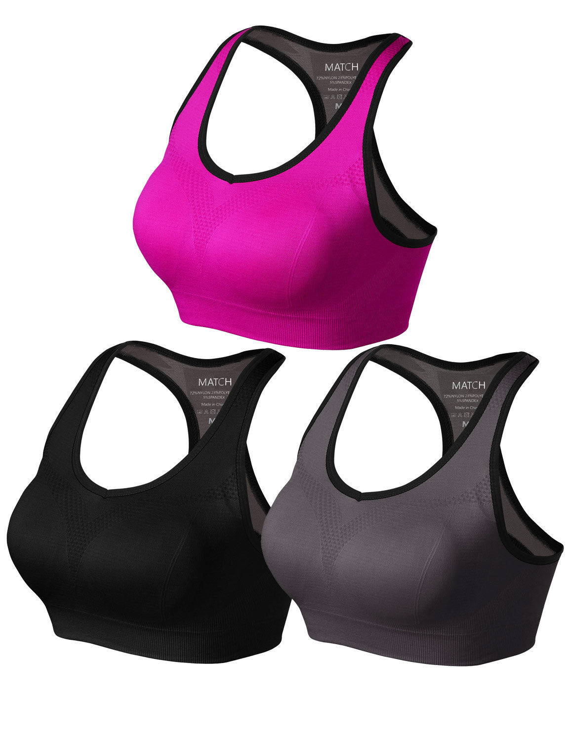 3 pack Mix Match Racerback Sports Bras for Women #NP001
