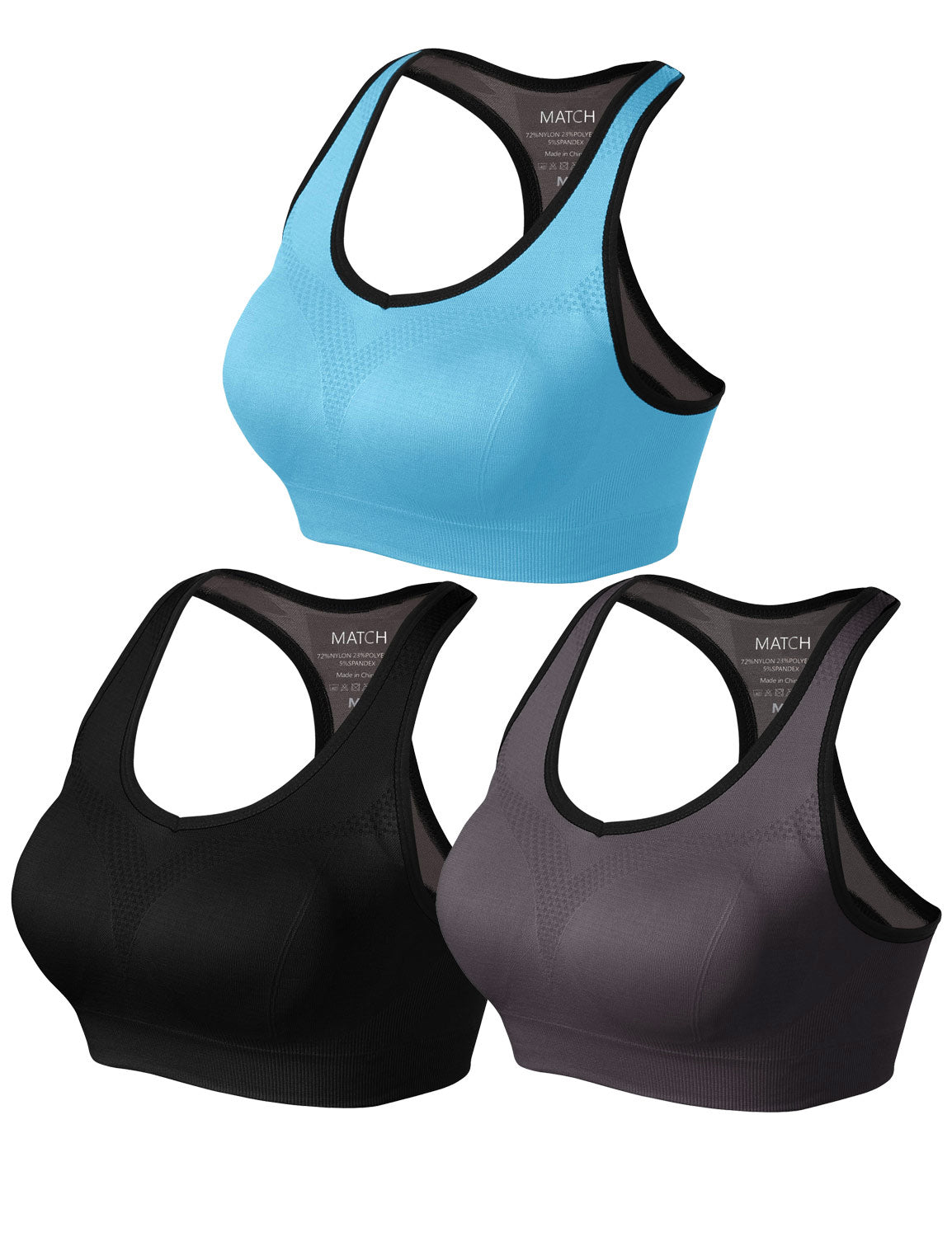 3 pack Mix Match Racerback Sports Bras for Women #NP001