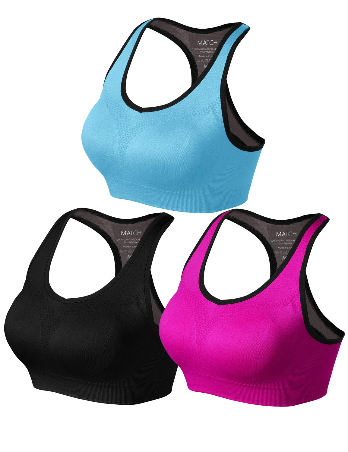 3 pack Mix Match Racerback Sports Bras for Women #NP001
