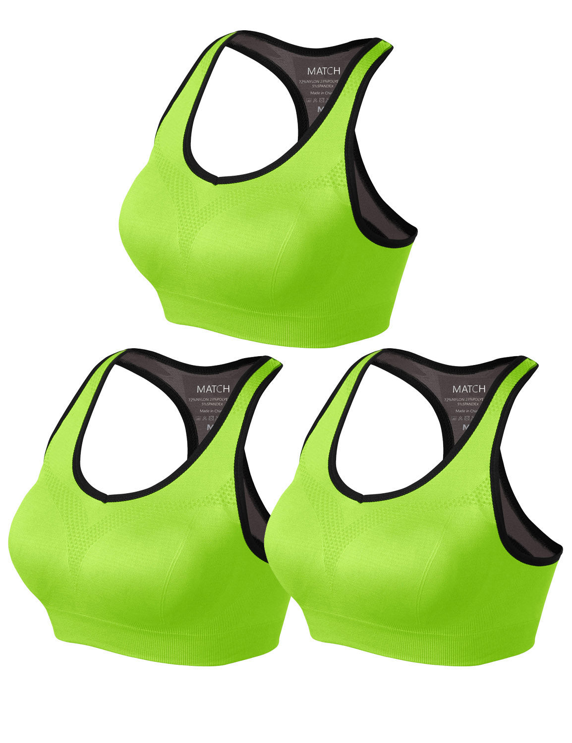 3 pack Plain Match Racerback Sports Bras for Women #NP001