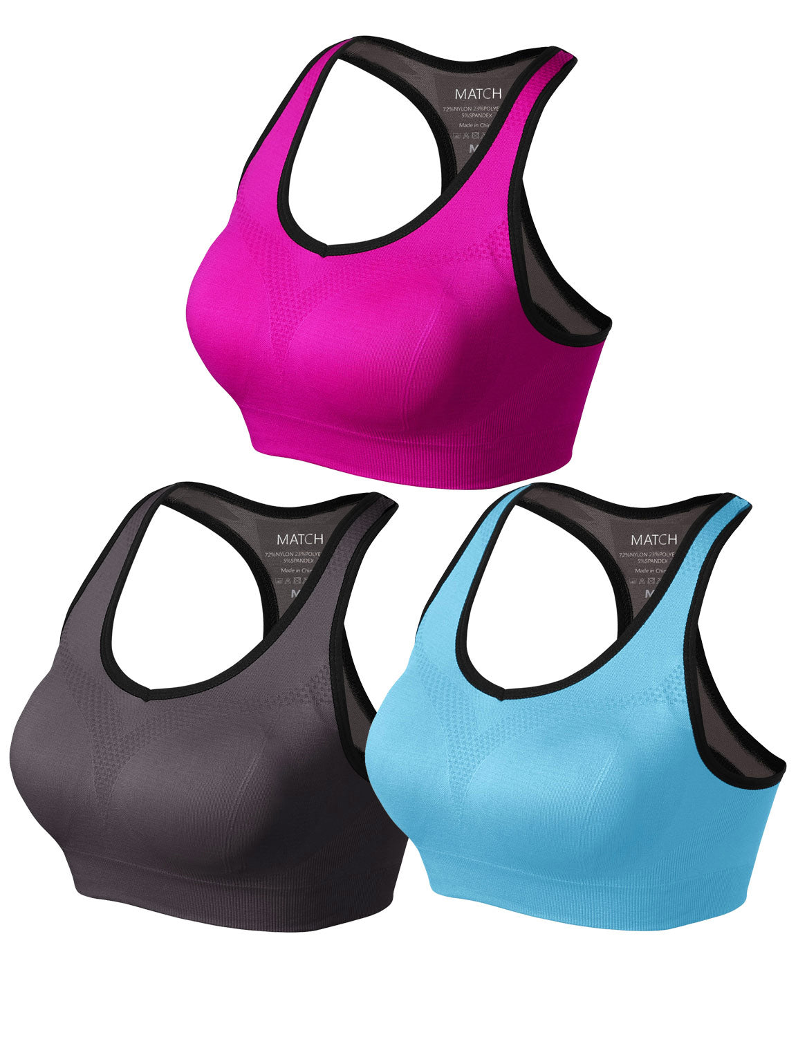3 pack Mix Match Racerback Sports Bras for Women #NP001