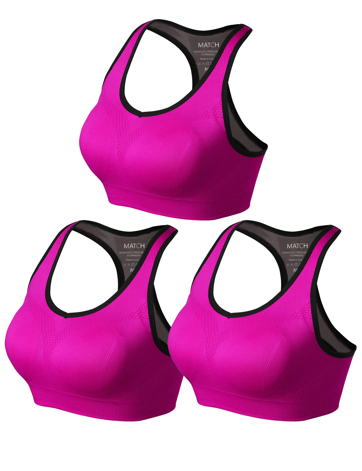 3 pack Plain Match Racerback Sports Bras for Women #NP001