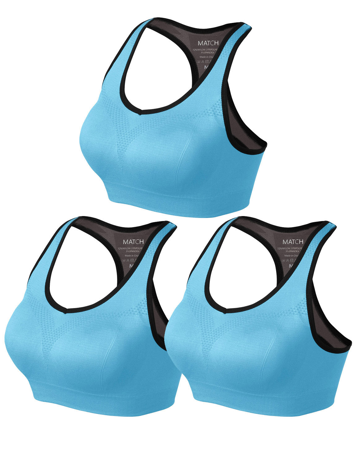 3 pack Plain Match Racerback Sports Bras for Women #NP001