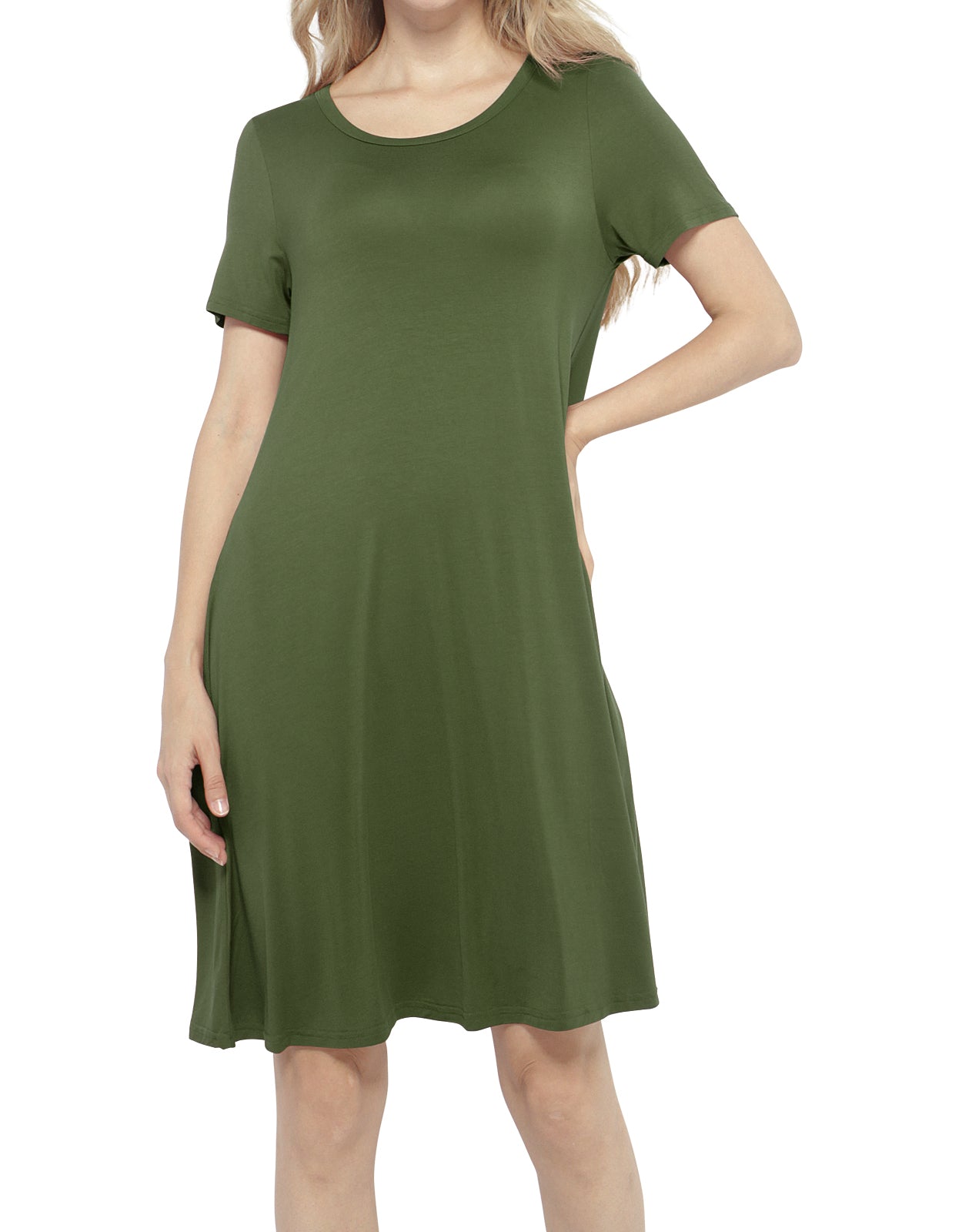 Match women‘s elastic short sleeved dress #147