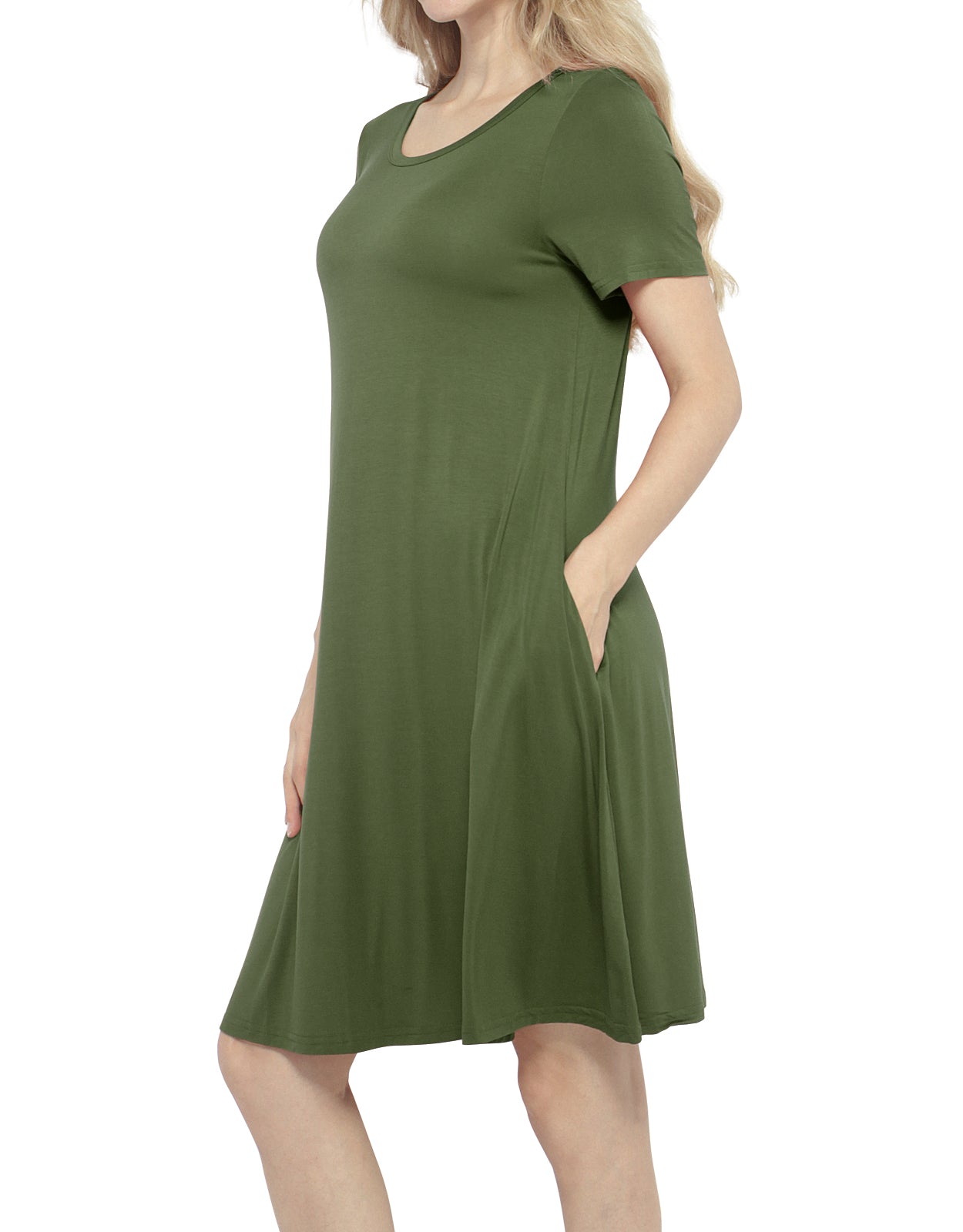 Match women‘s elastic short sleeved dress #147