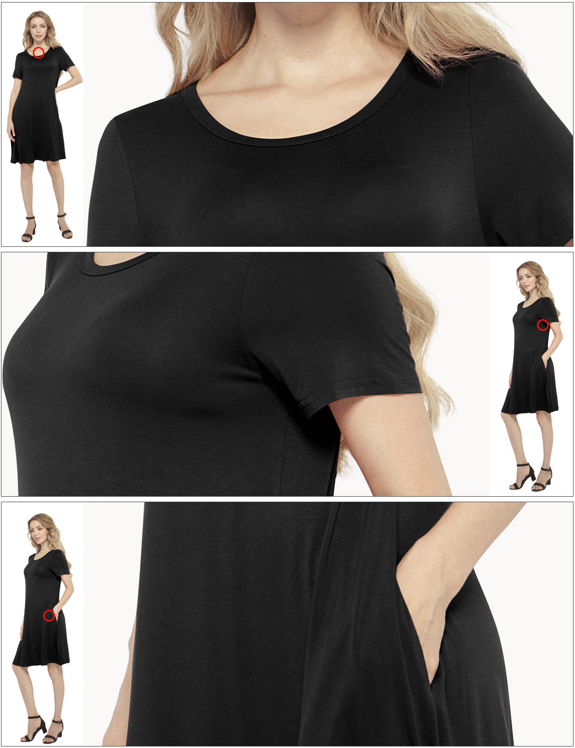Match women‘s elastic short sleeved dress #147