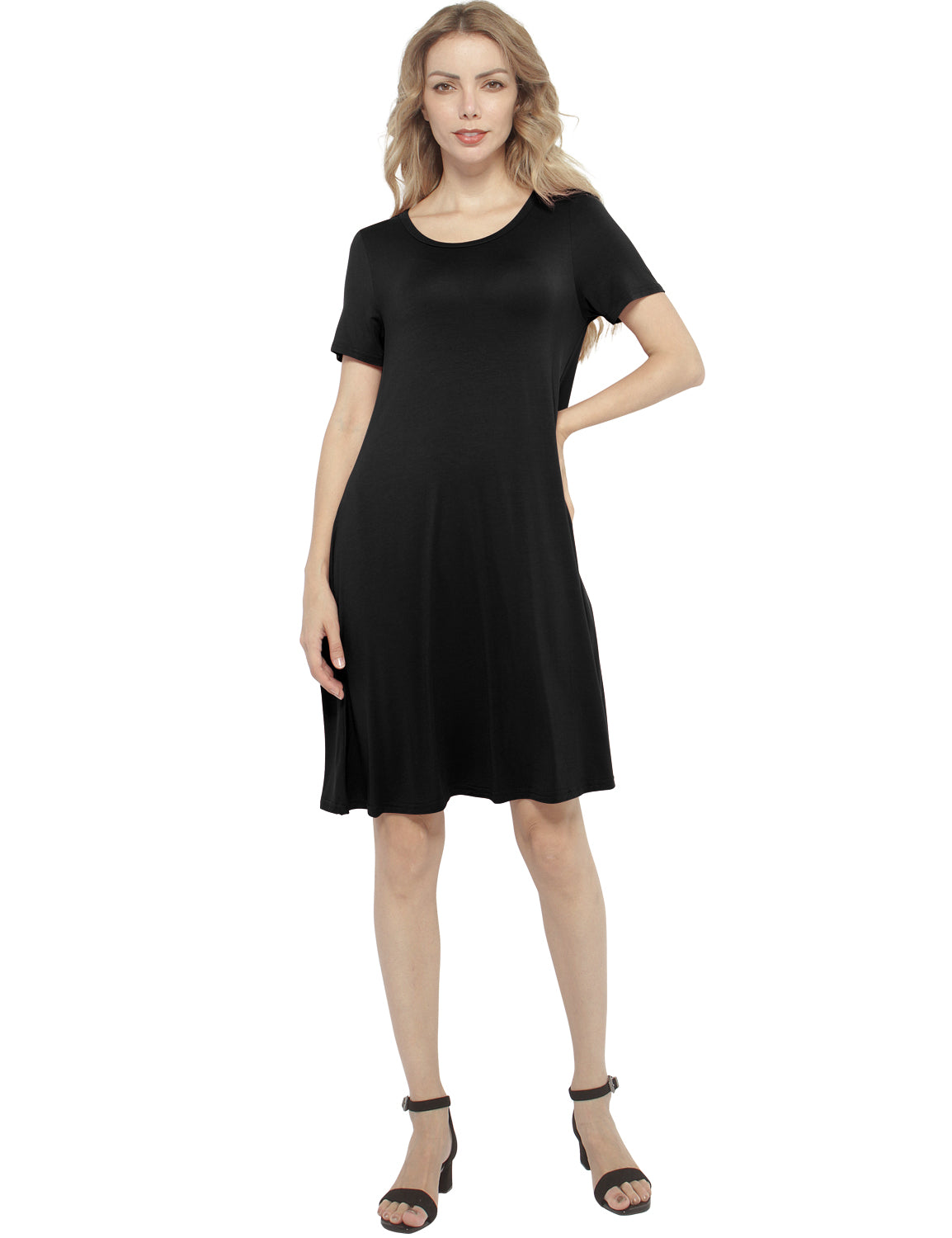 Match women‘s elastic short sleeved dress #147
