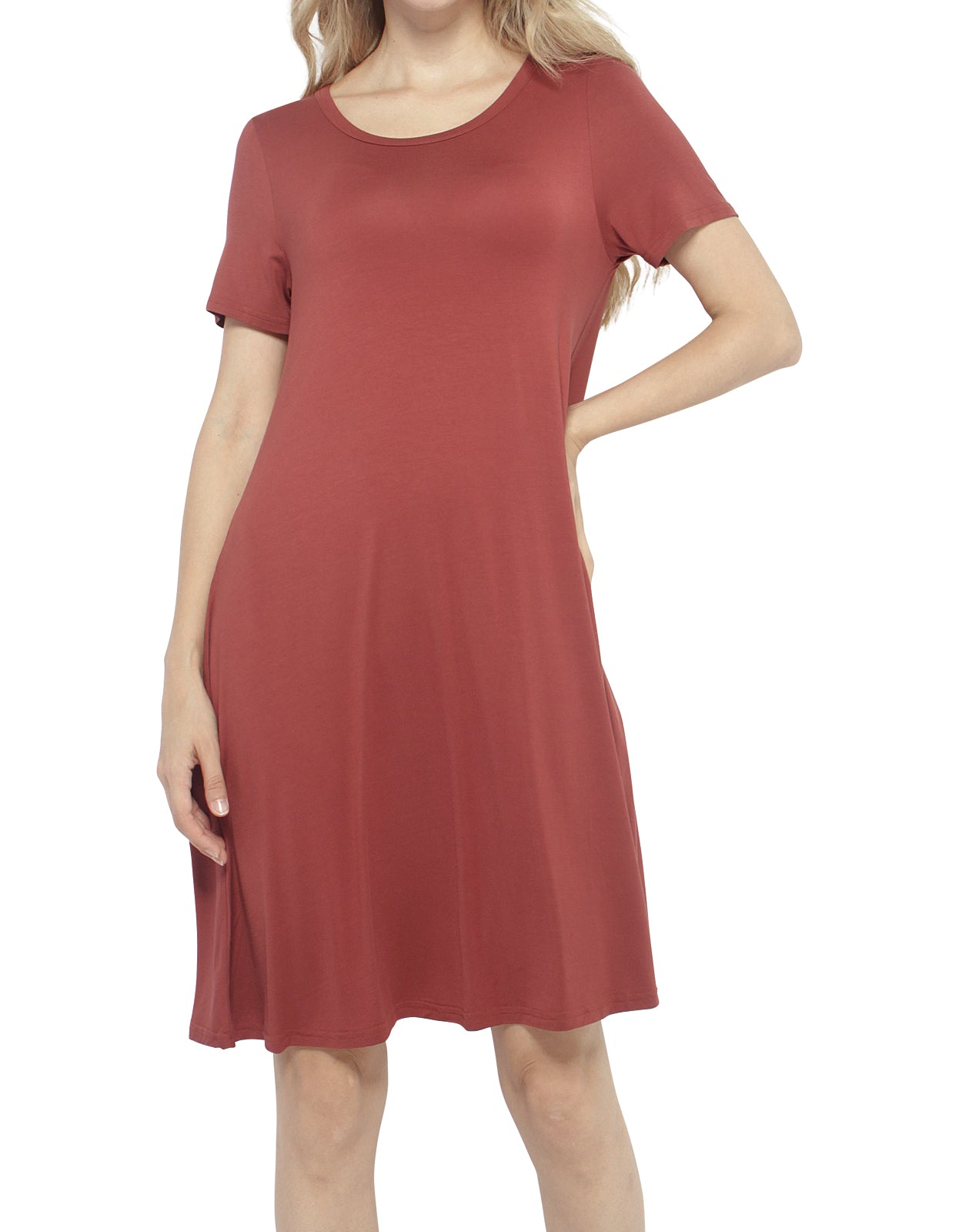 Match women‘s elastic short sleeved dress #147