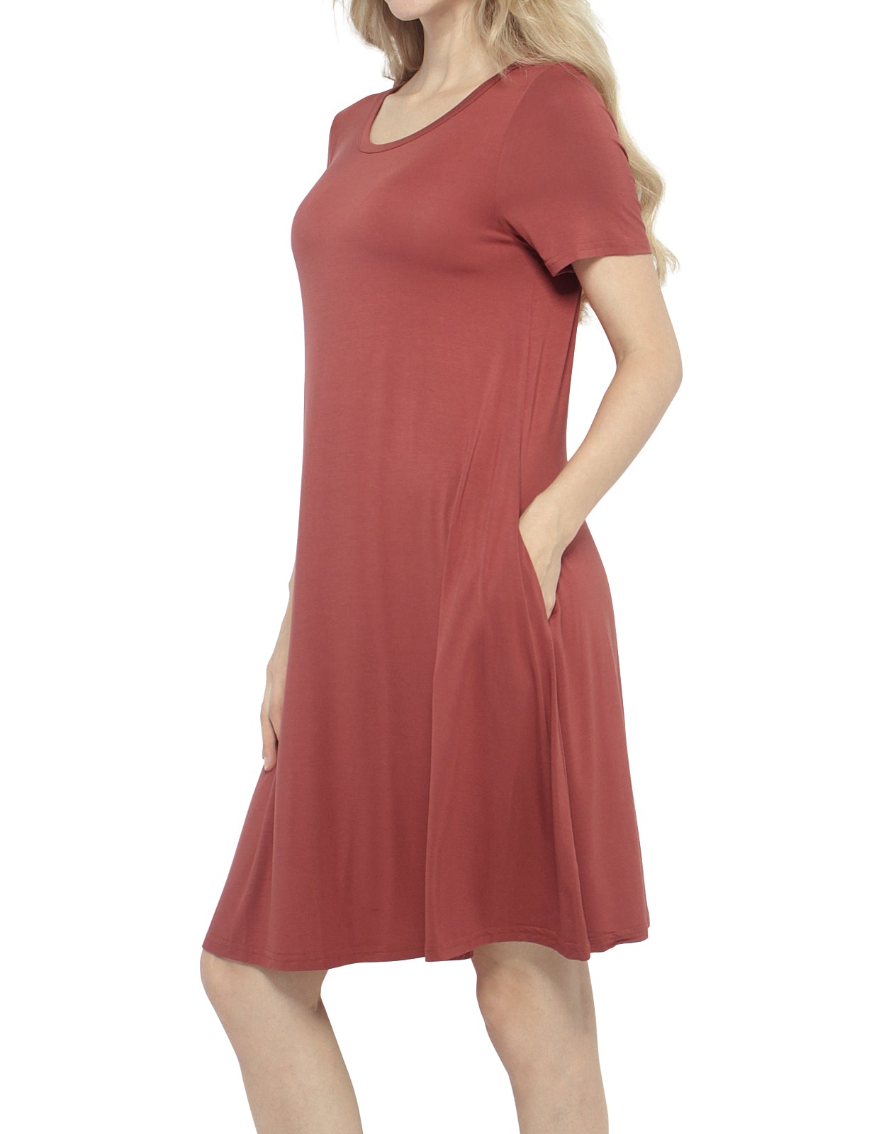 Match women‘s elastic short sleeved dress #147