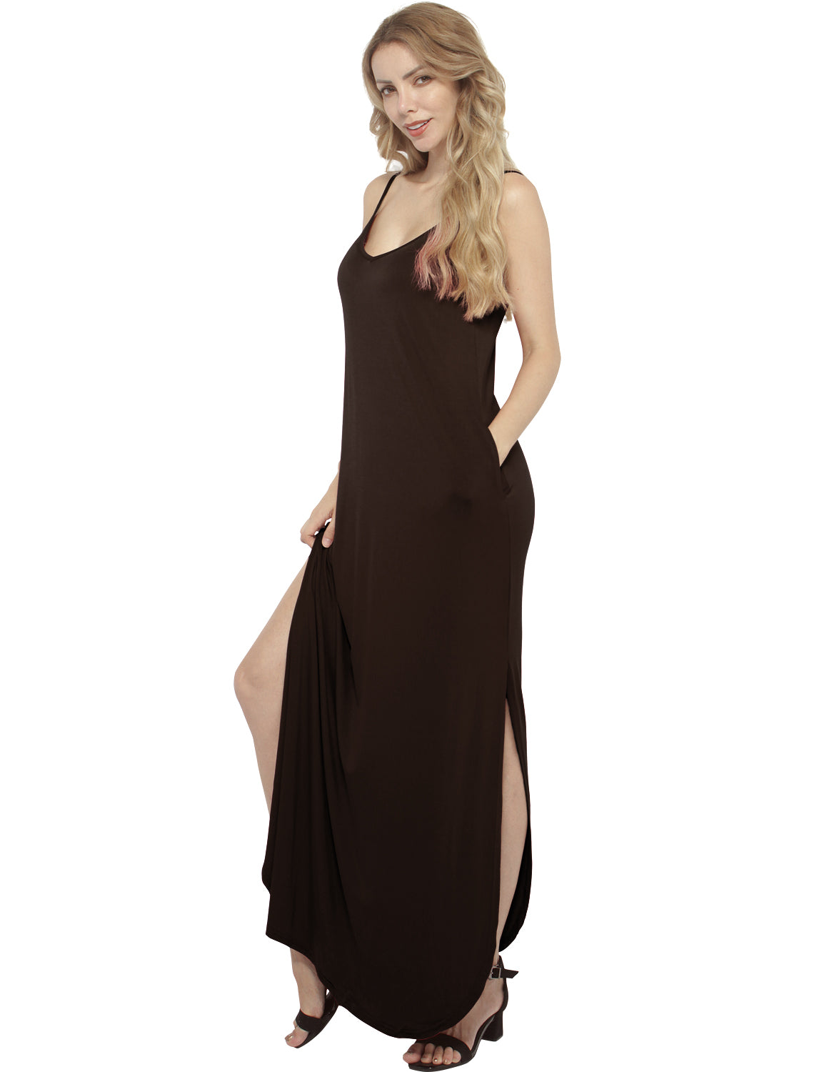 Match women‘s v-neck elastic long dress #149
