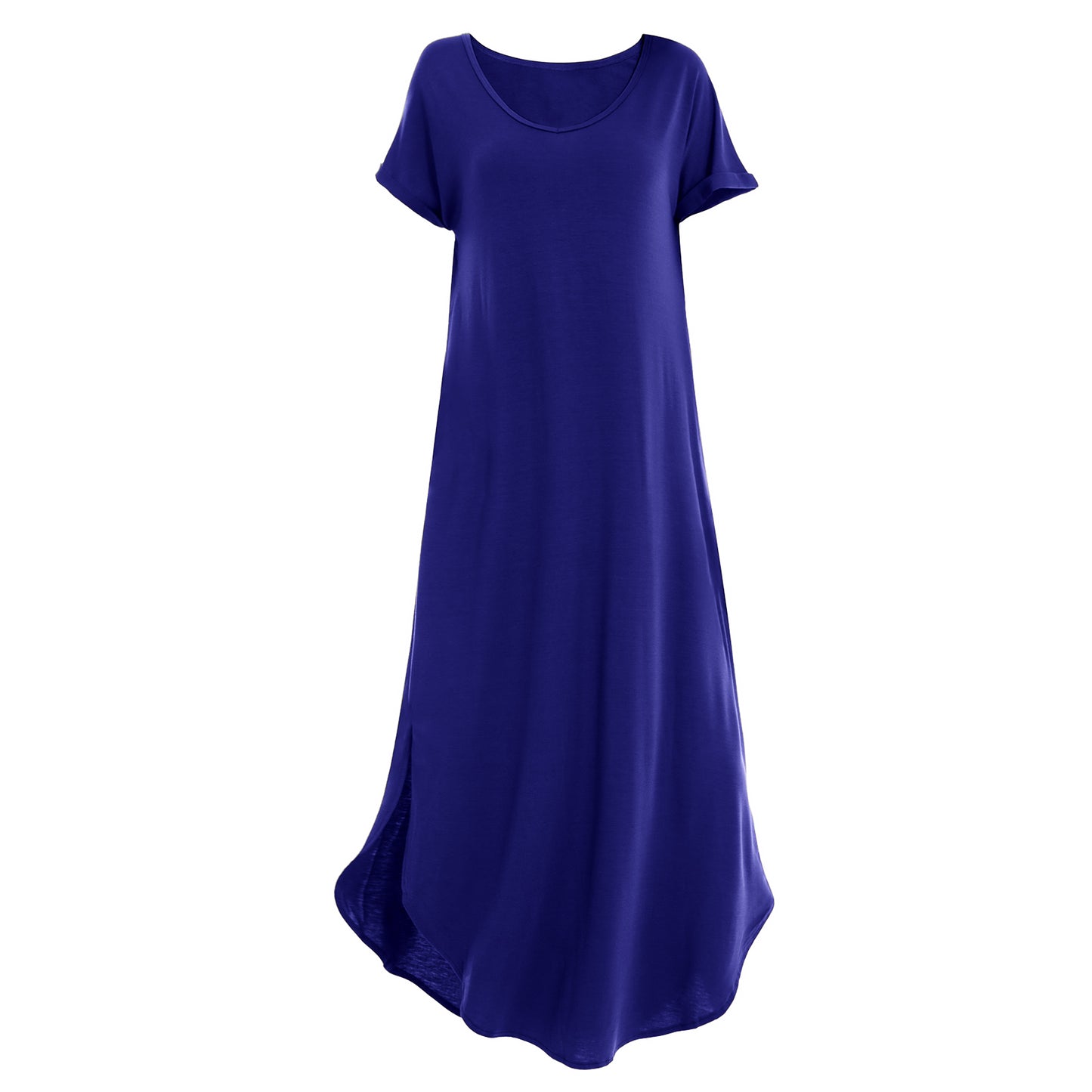 Elastic short sleeved long dress 152