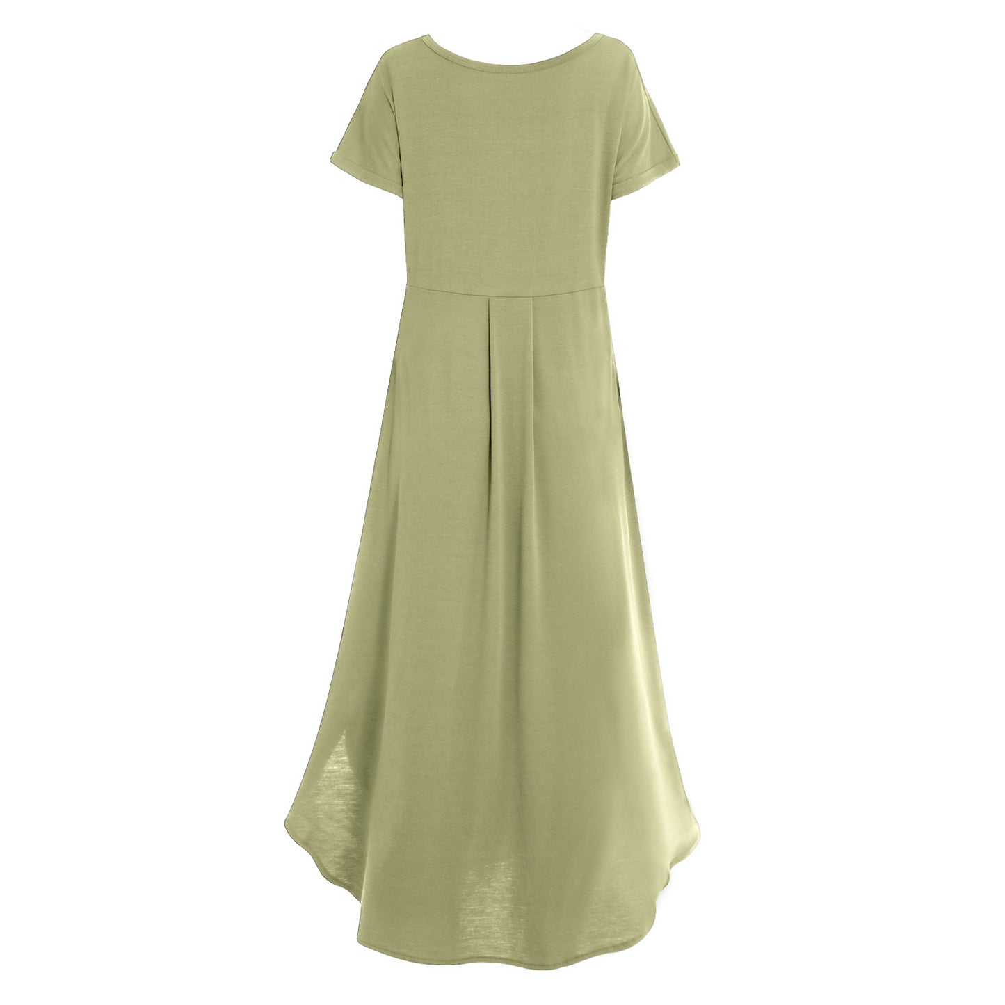 Elastic short sleeved long dress 152