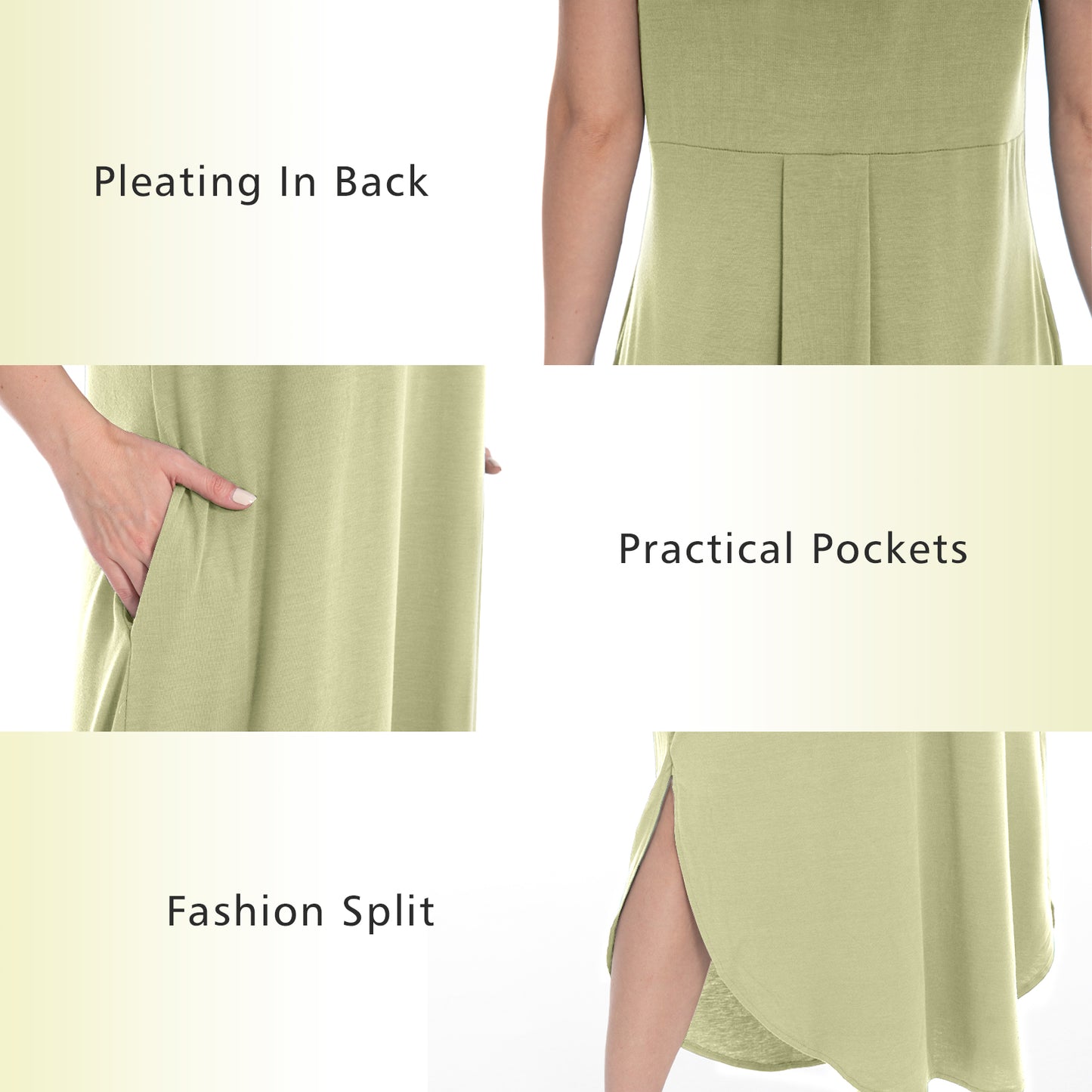 Elastic short sleeved long dress 152