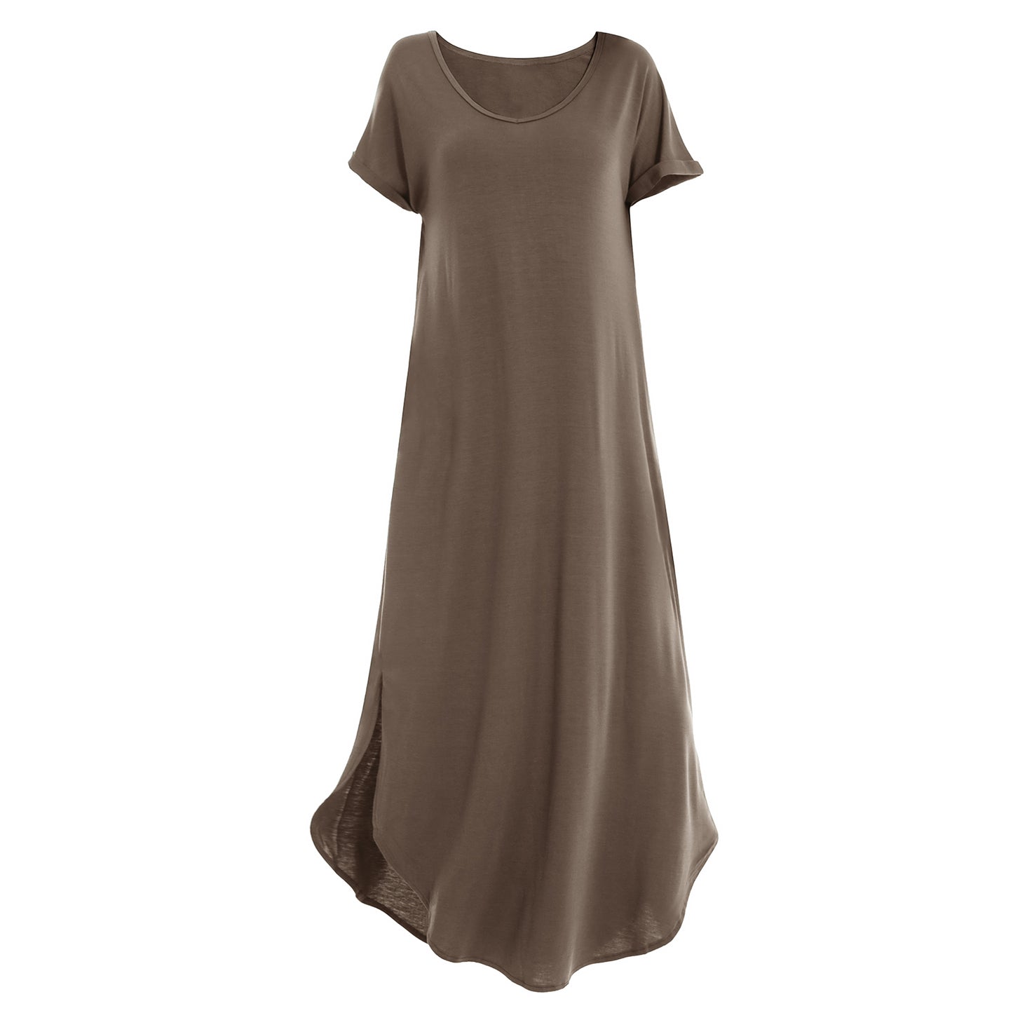 Elastic short sleeved long dress 152