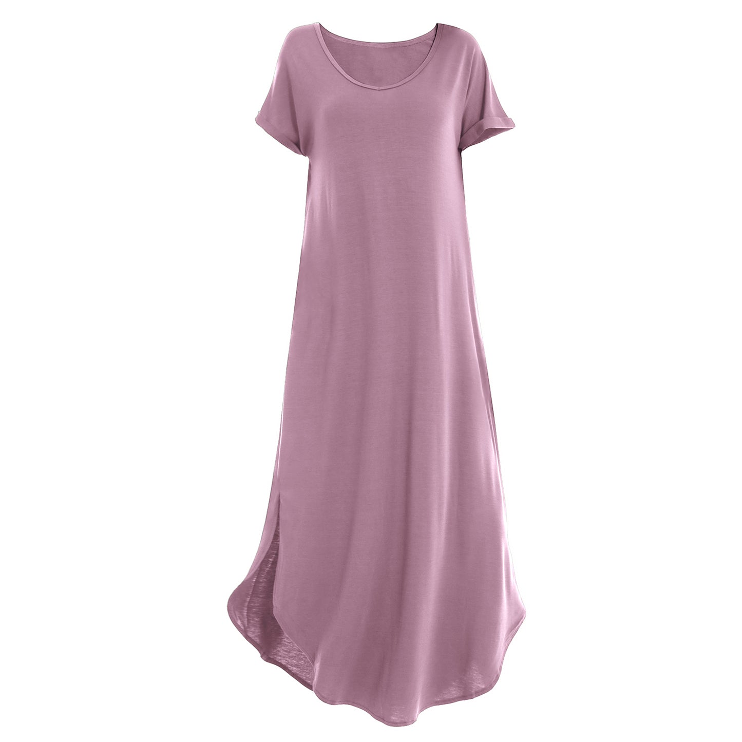 Elastic short sleeved long dress 152