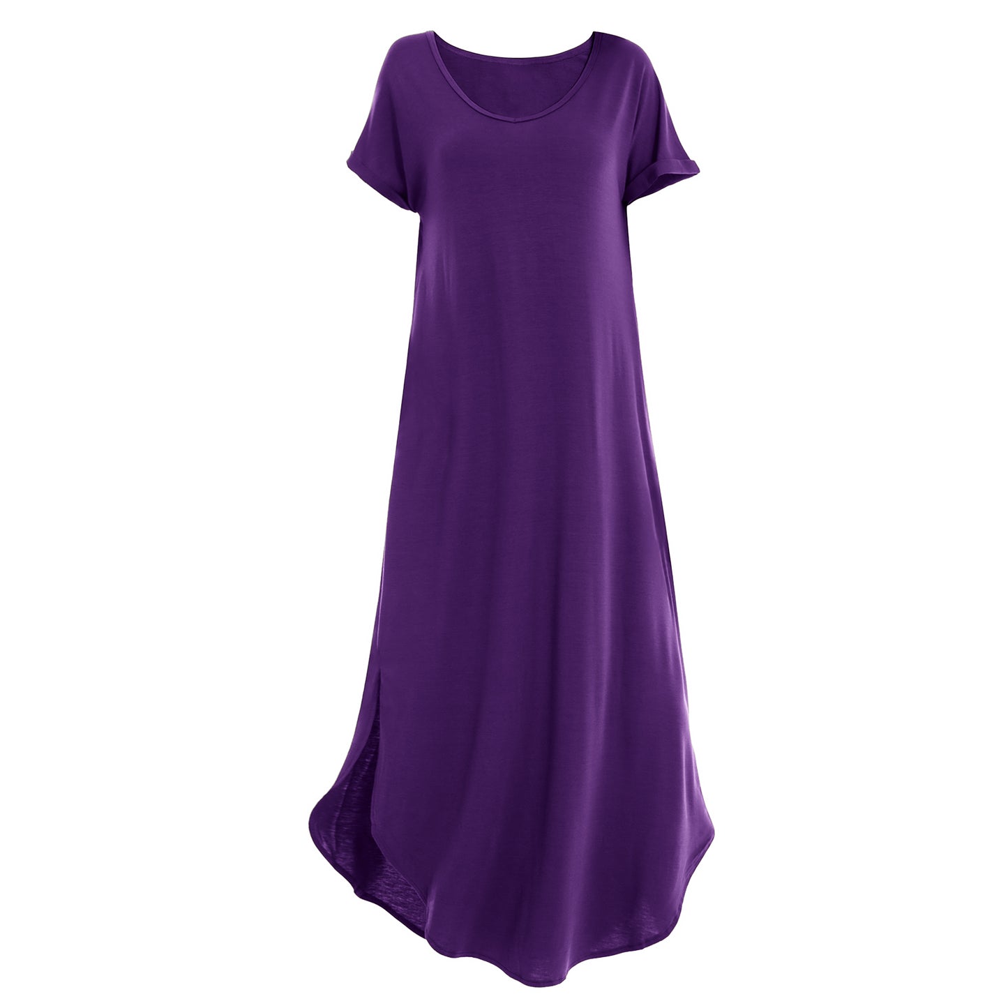 Elastic short sleeved long dress 152