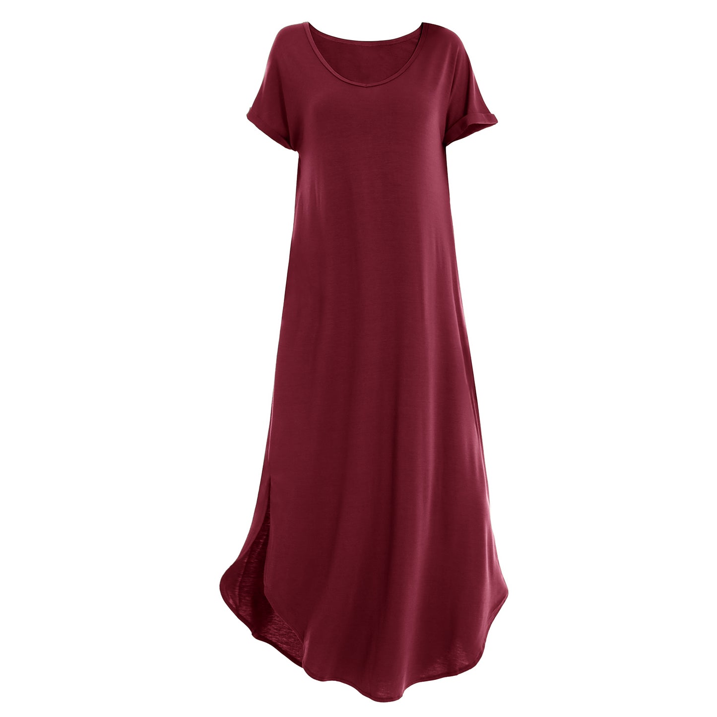 Elastic short sleeved long dress 152