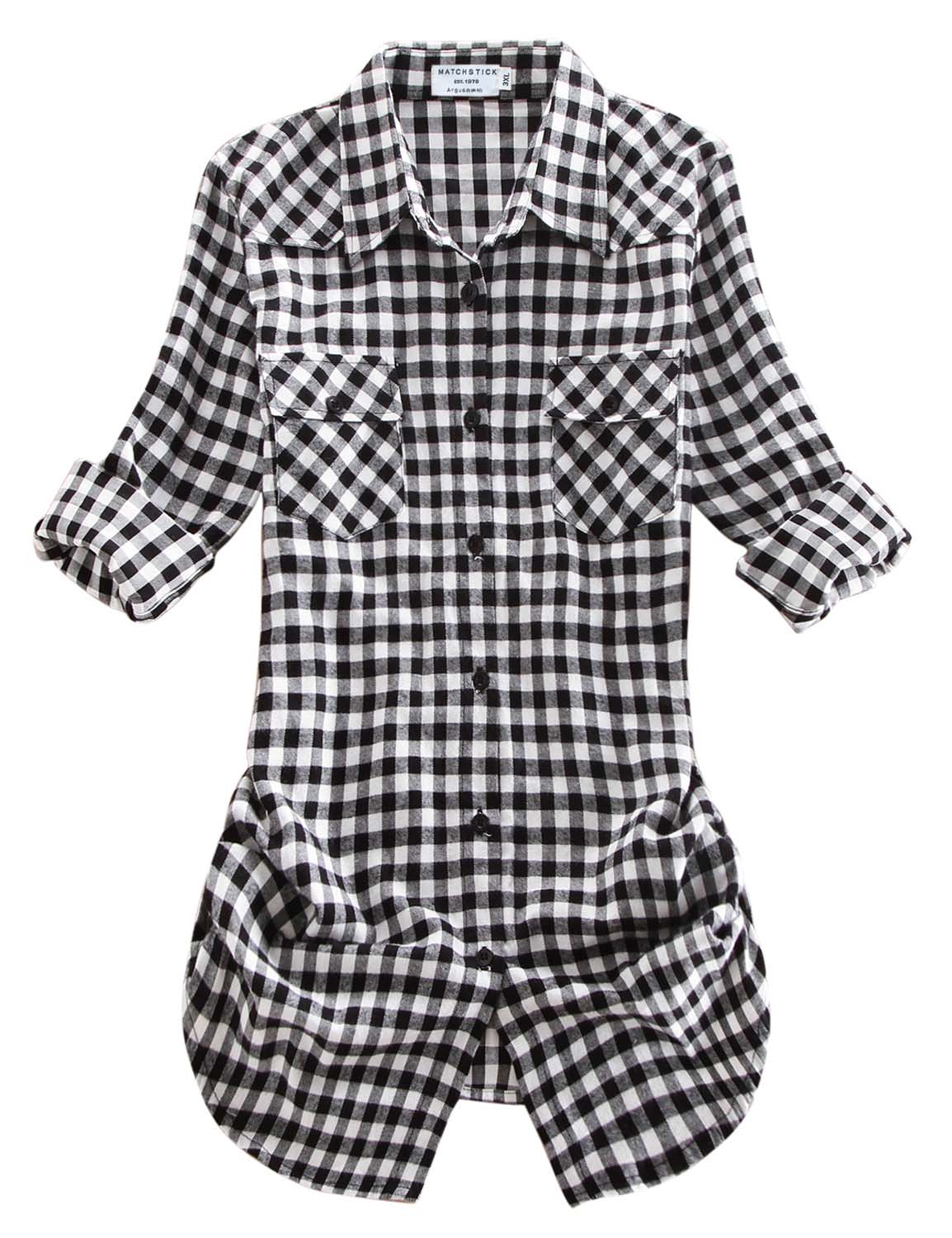 Womens Button Down Flannel Plaid Shirts 2021