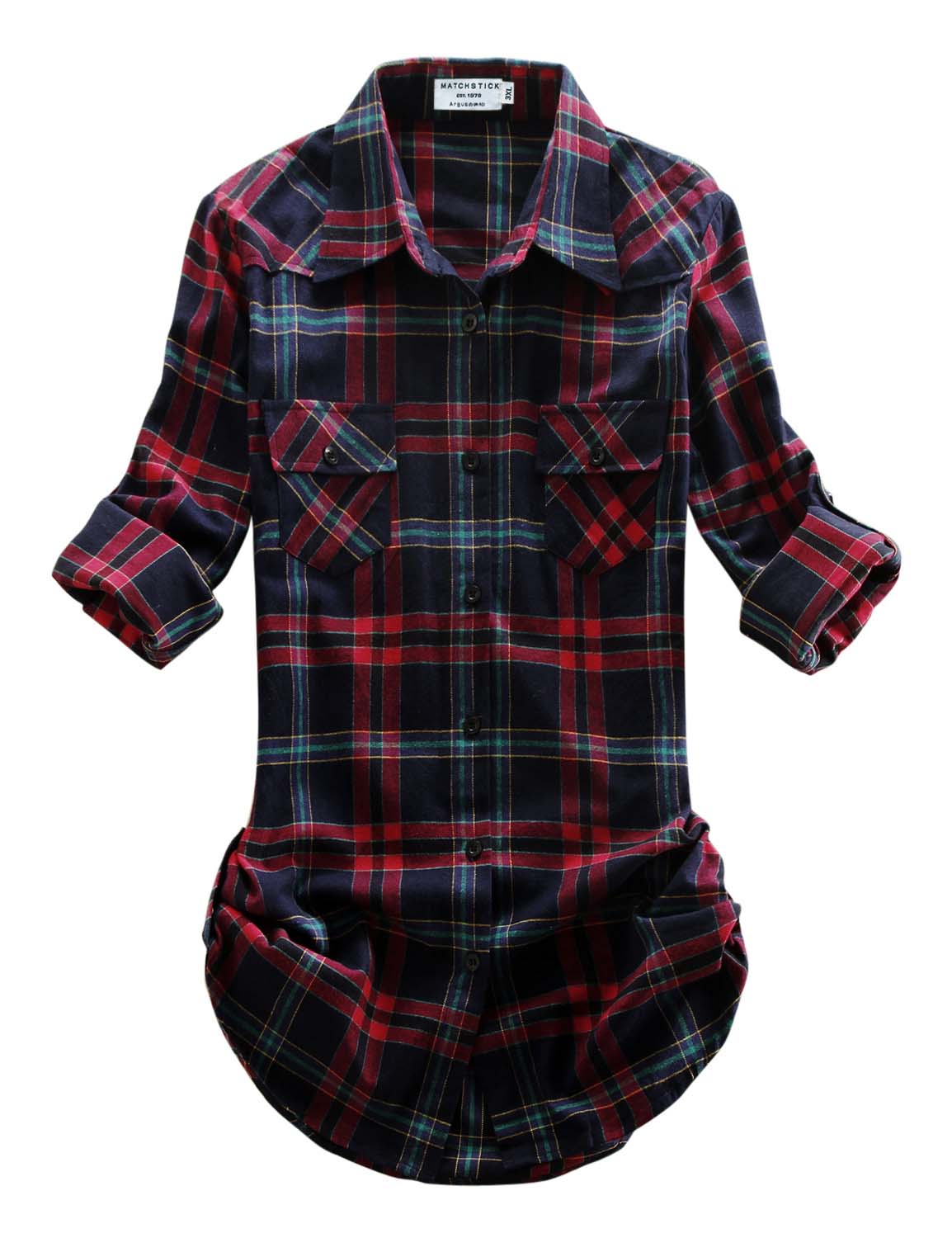 Womens Button Down Flannel Plaid Shirts 2021