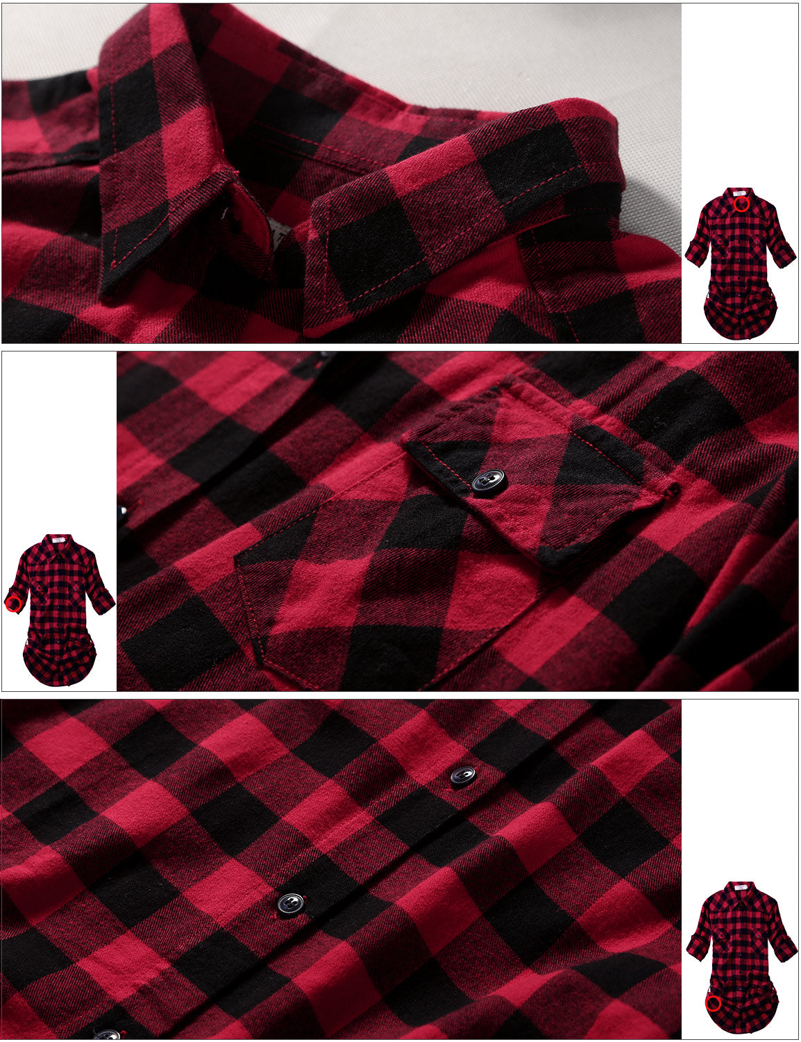 Womens Button Down Flannel Plaid Shirts 2021