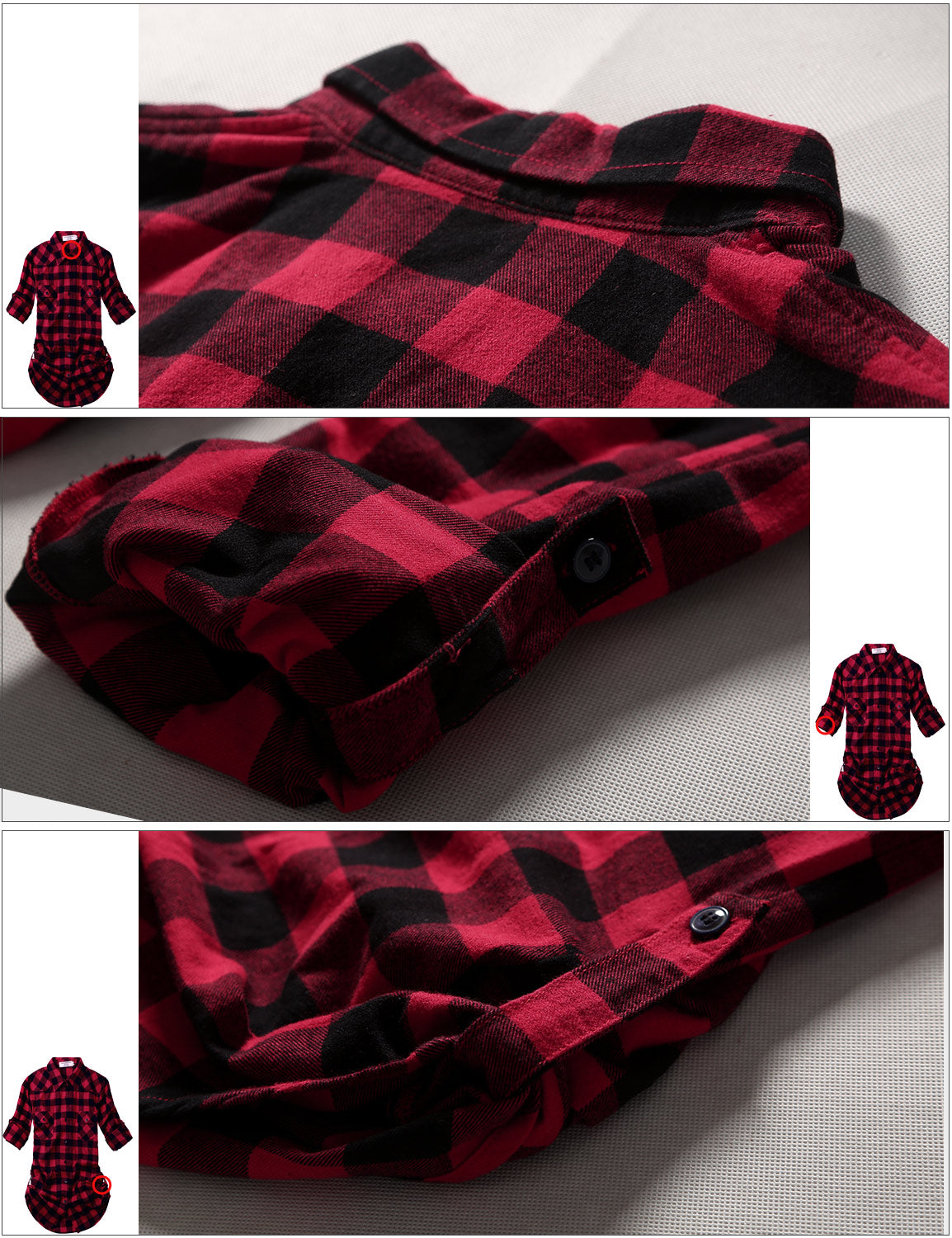 Womens Button Down Flannel Plaid Shirts 2021