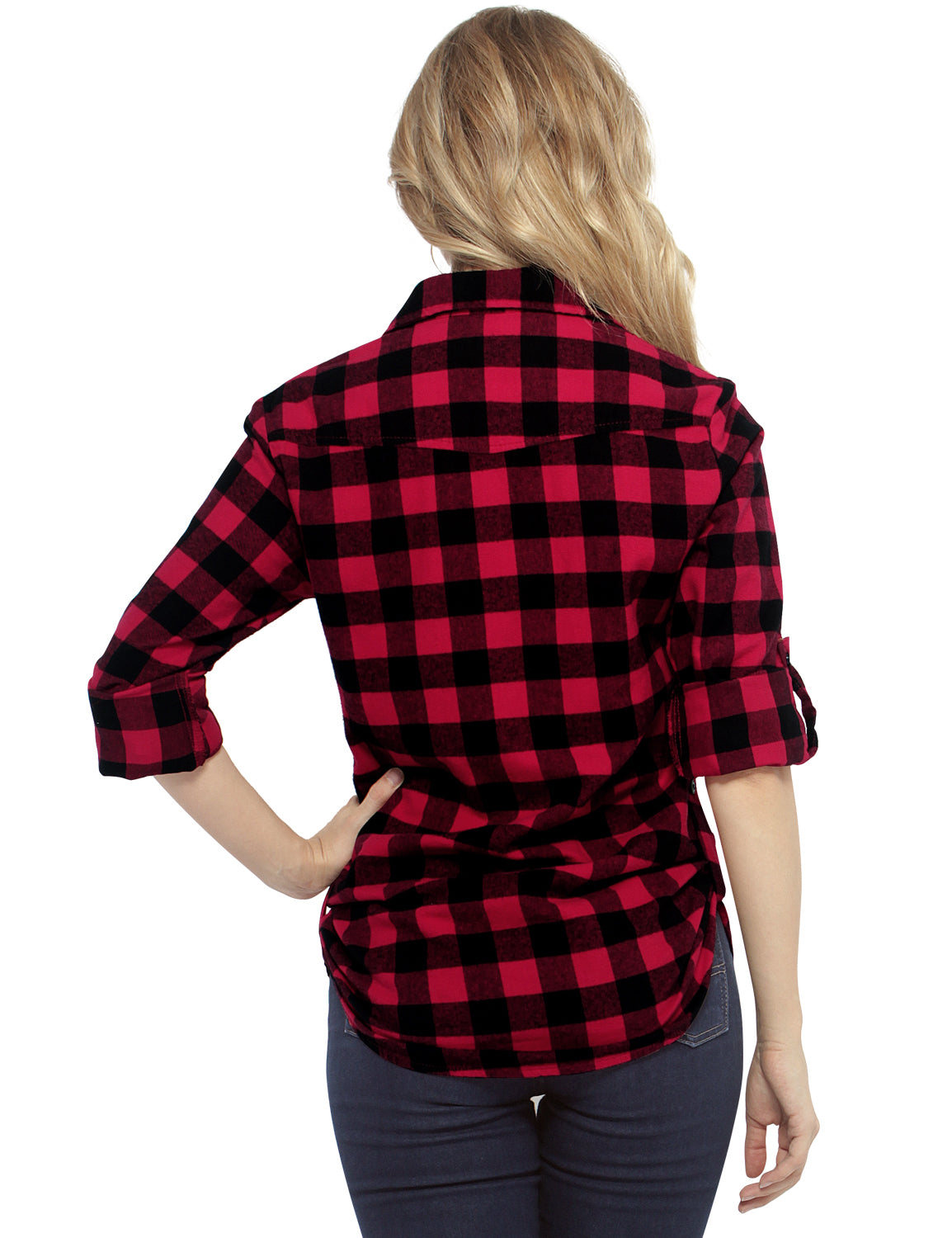 Womens Button Down Flannel Plaid Shirts 2021