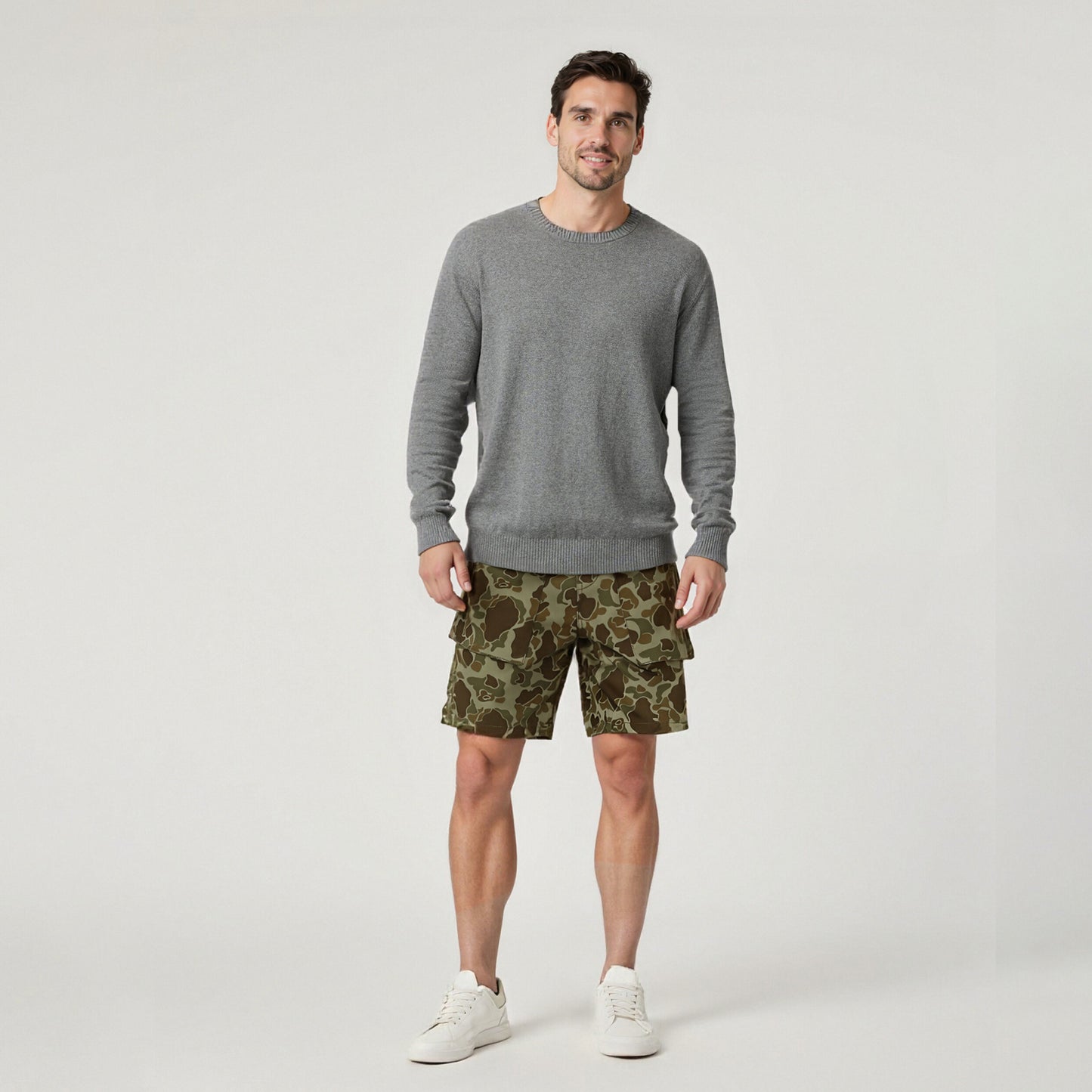 Men's Slightly Stretch Thickness Softness Cargo Short camo #3059