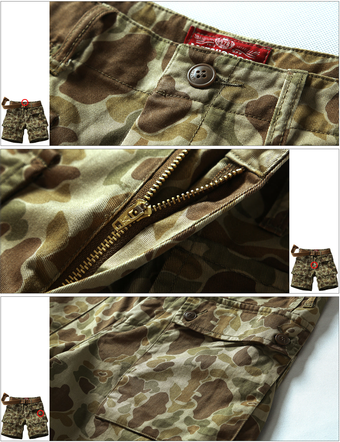 Men's Slightly Stretch Thickness Softness Cargo Short camo #3059
