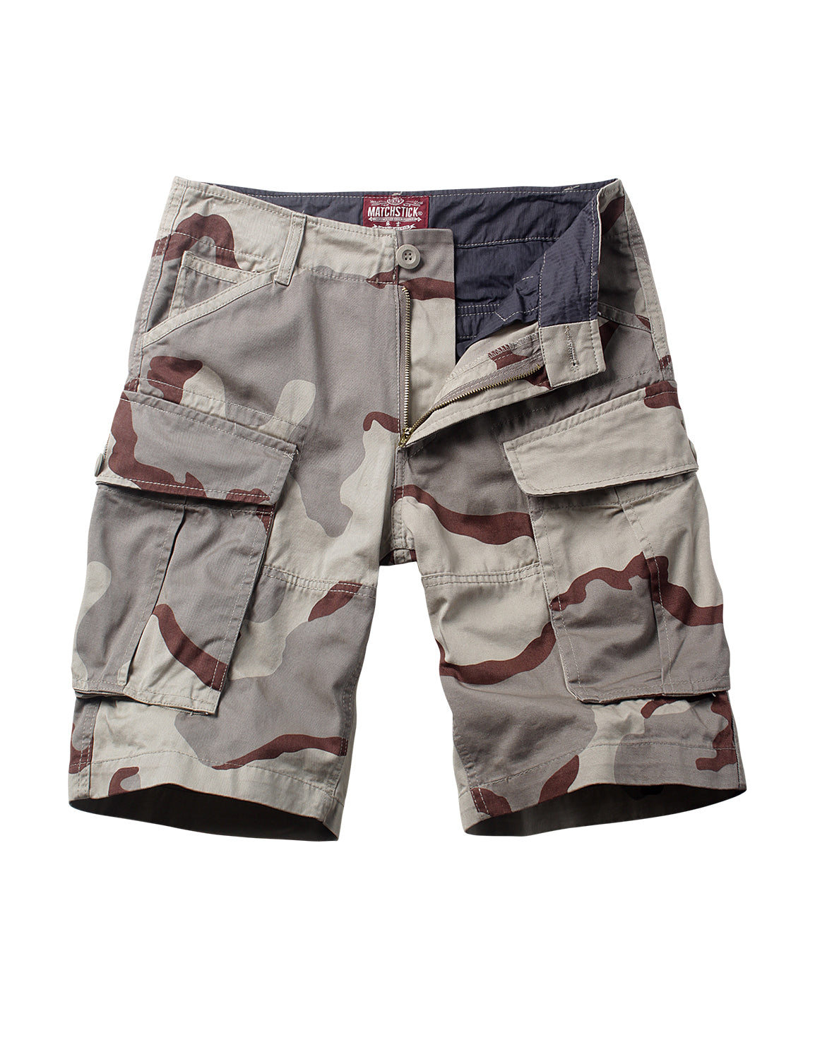 Men's Slightly Stretch Thickness Softness Cargo Short camo #3204