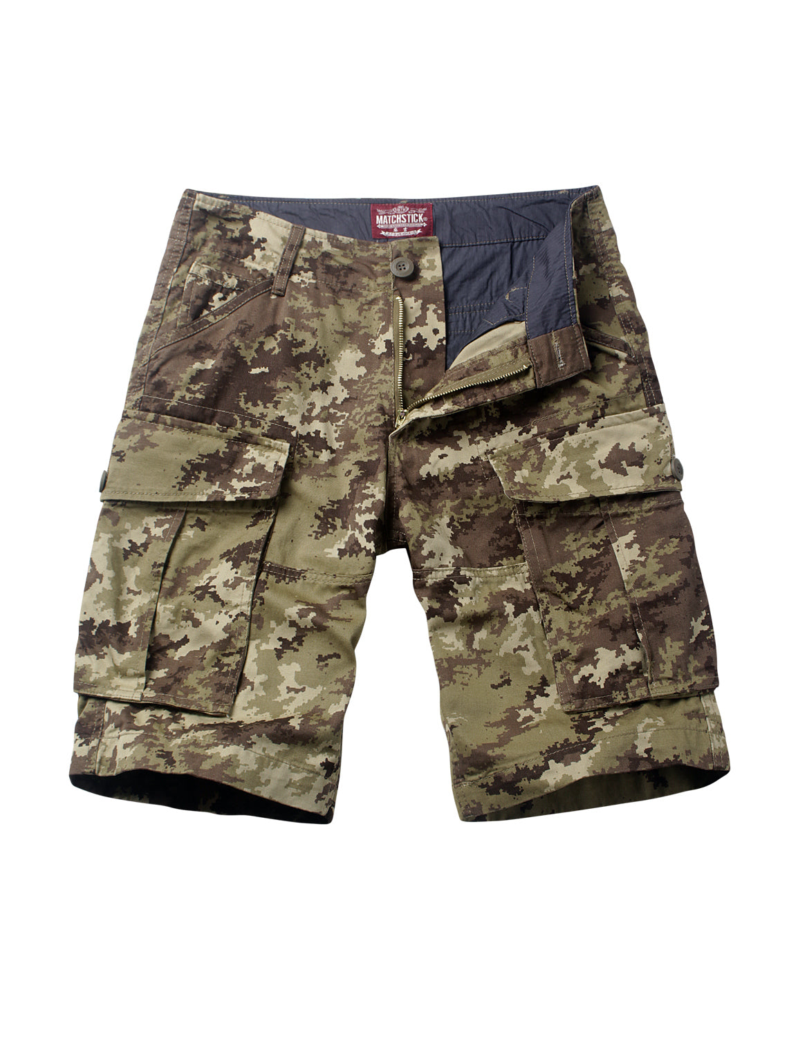 Men's Slightly Stretch Thickness Softness Cargo Short camo #3204