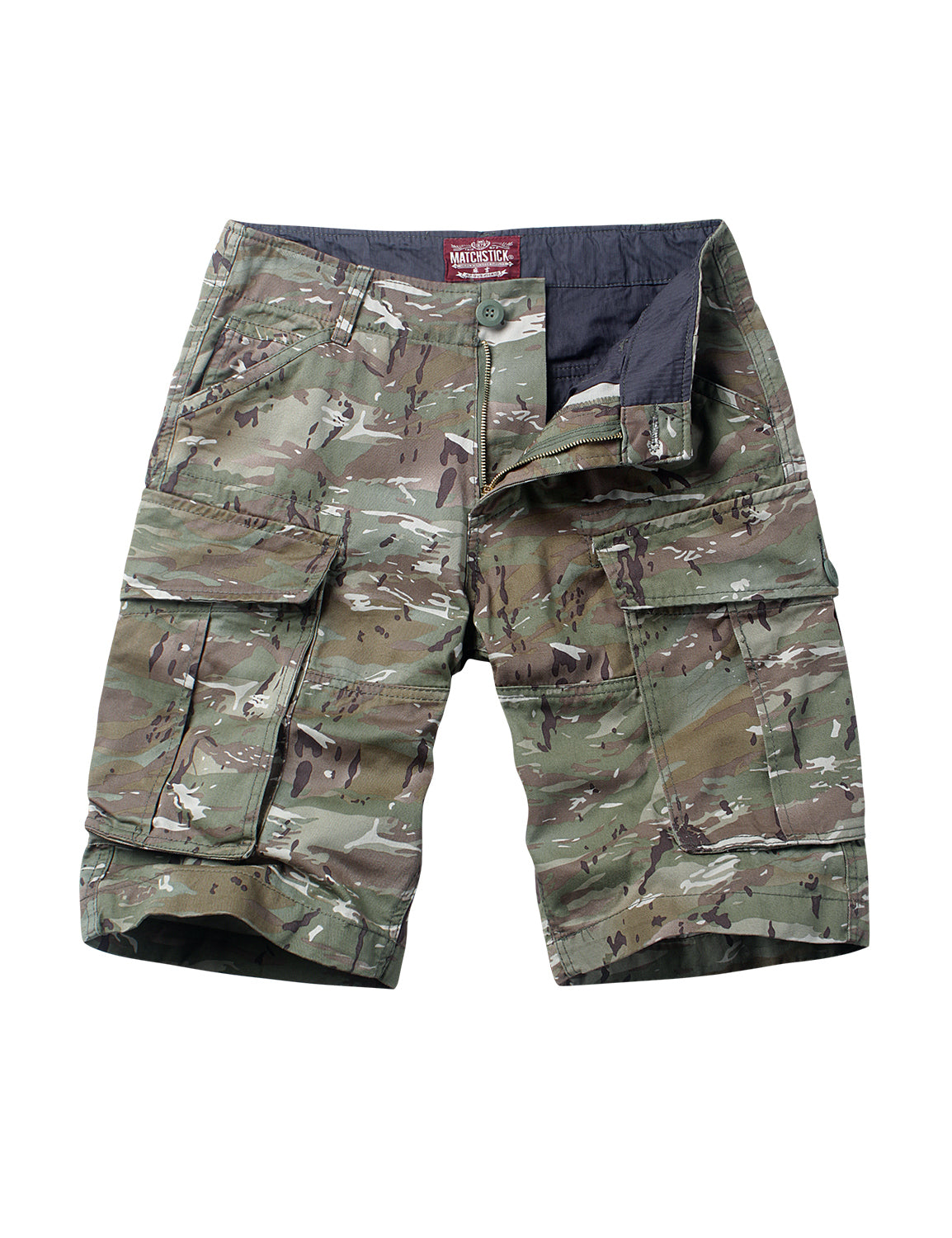 Men's Slightly Stretch Thickness Softness Cargo Short camo #3204