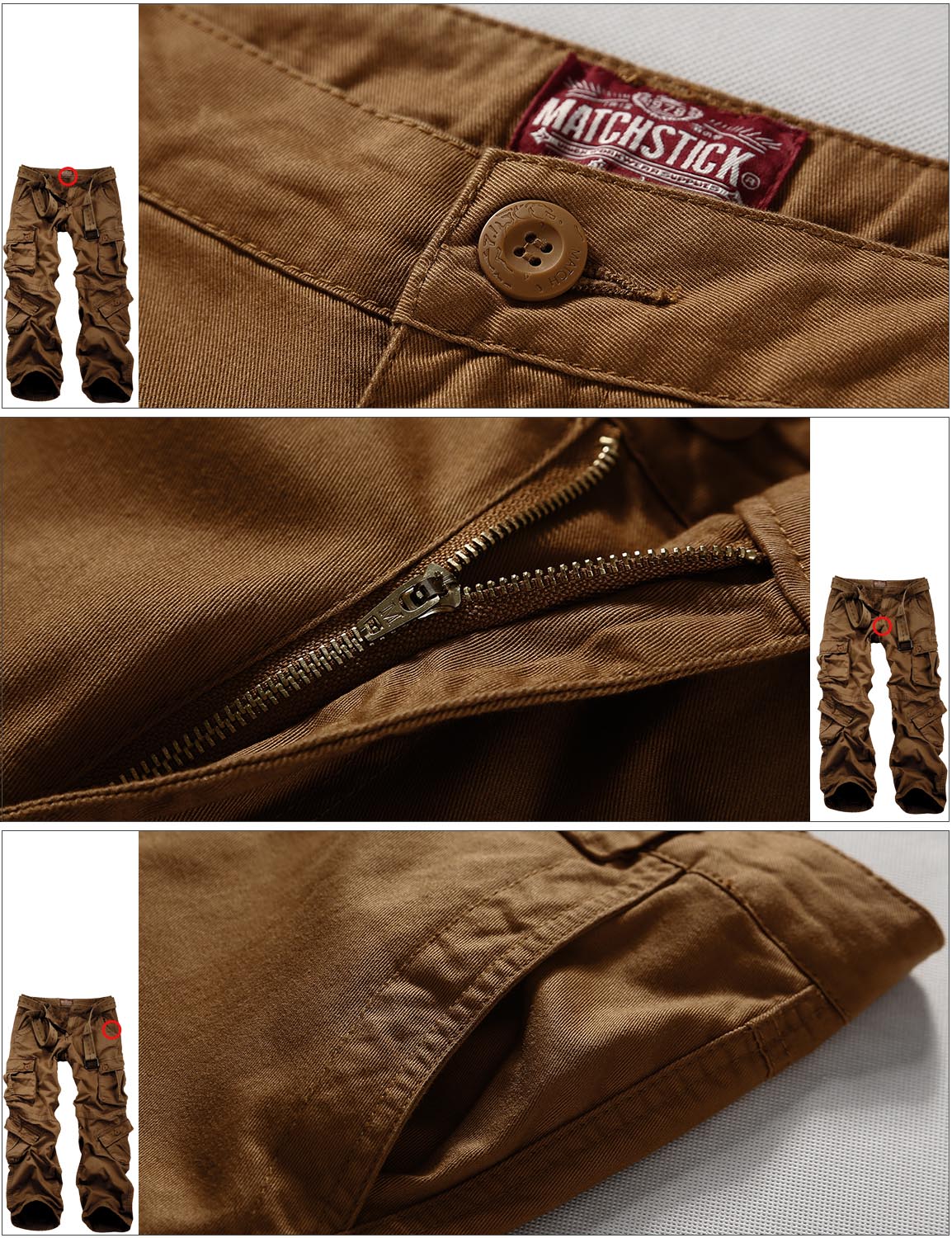 Match Men's Straight Fit Cargo Trouser #3357-3