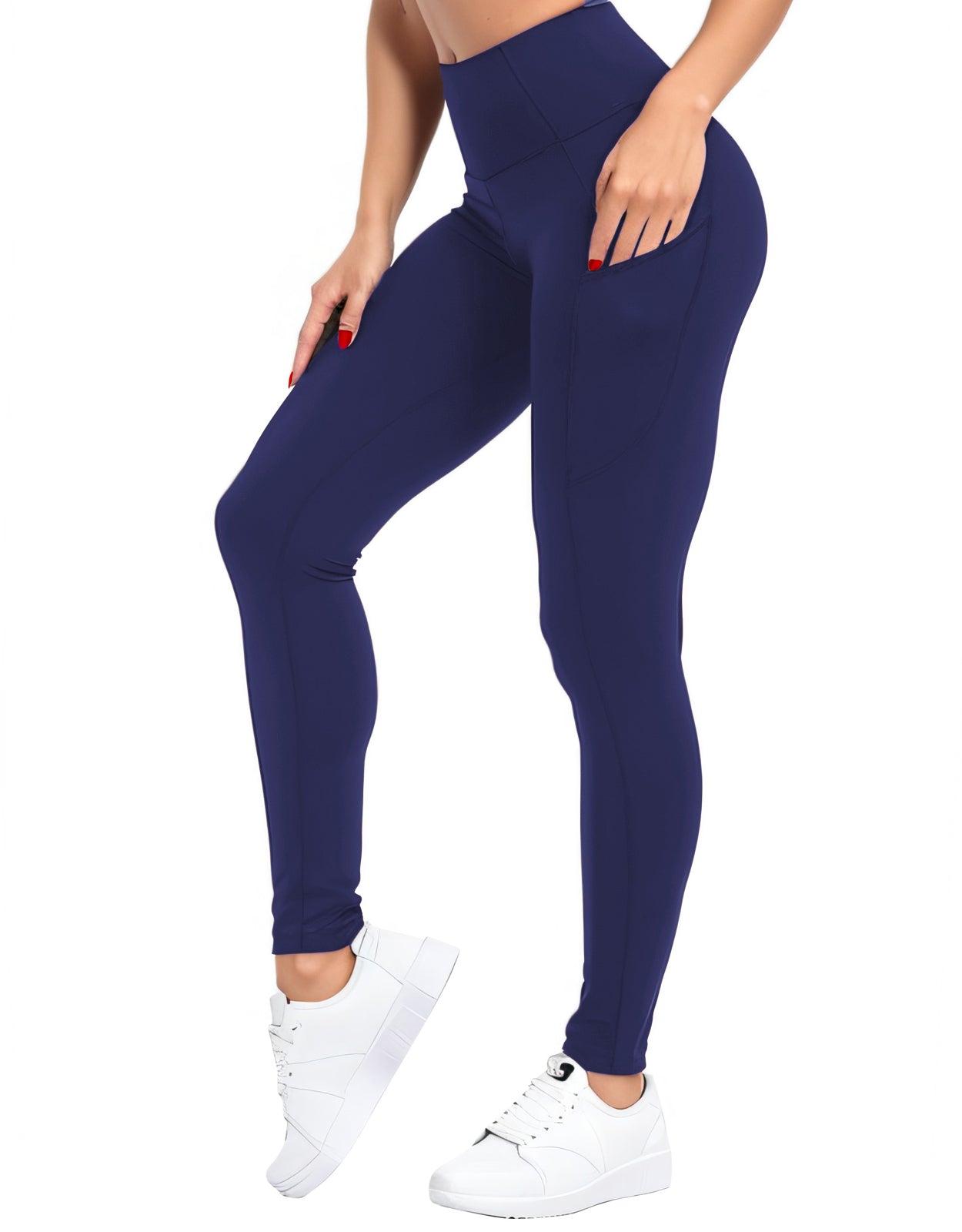 Match Womens High Waisted Active Yoga Pants with Pockets #646