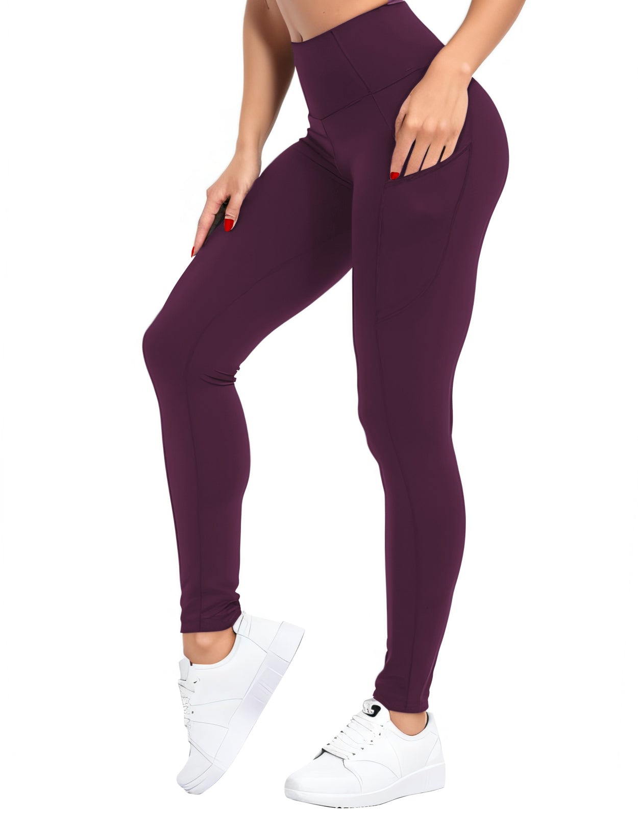 Match Womens High Waisted Active Yoga Pants with Pockets #646