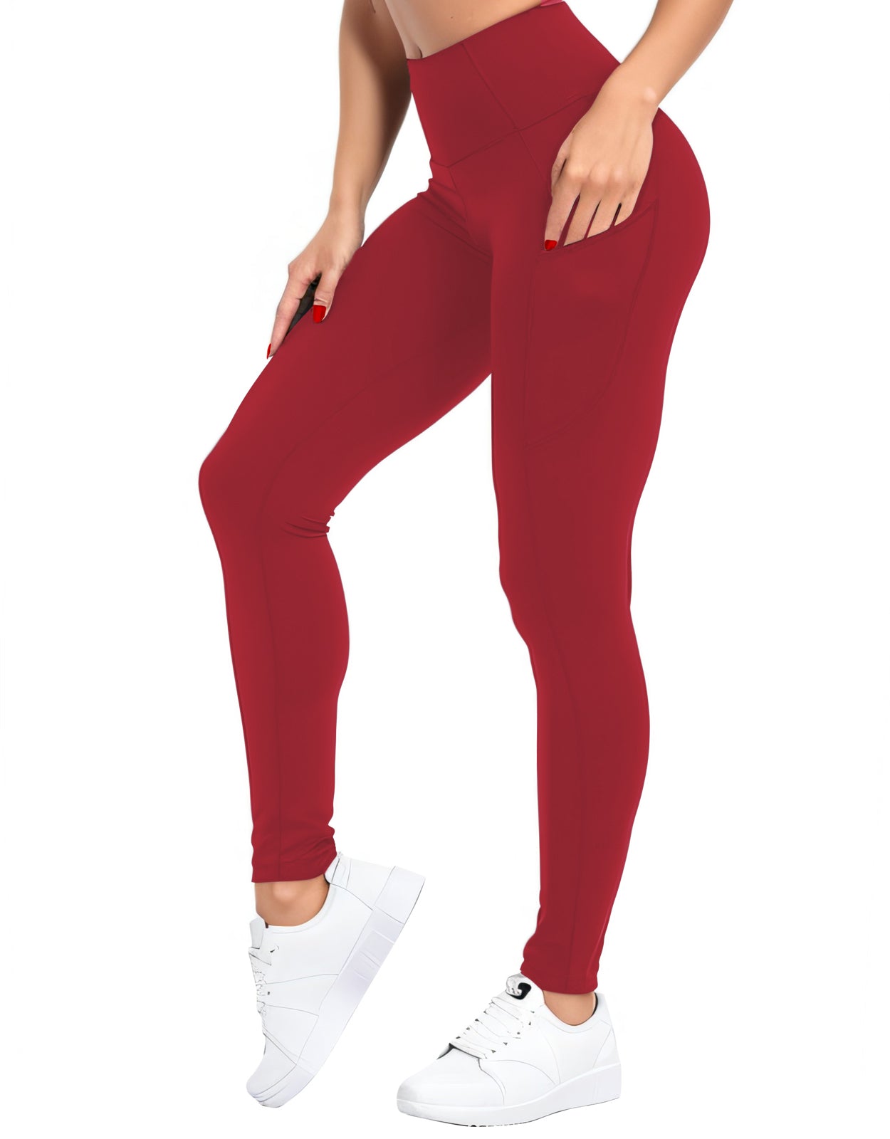 Match Womens High Waisted Active Yoga Pants with Pockets #646
