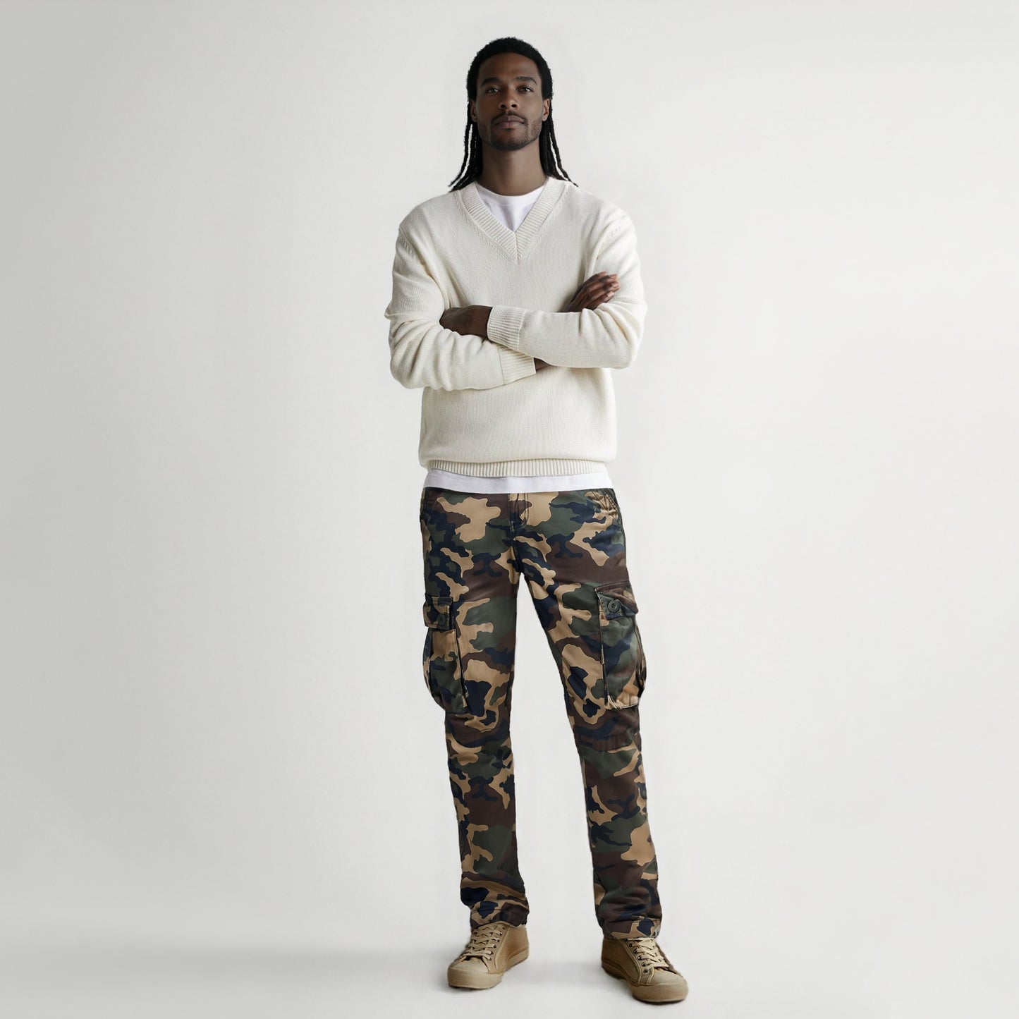 Men's Casual Camo Cargo Pants 6531M
