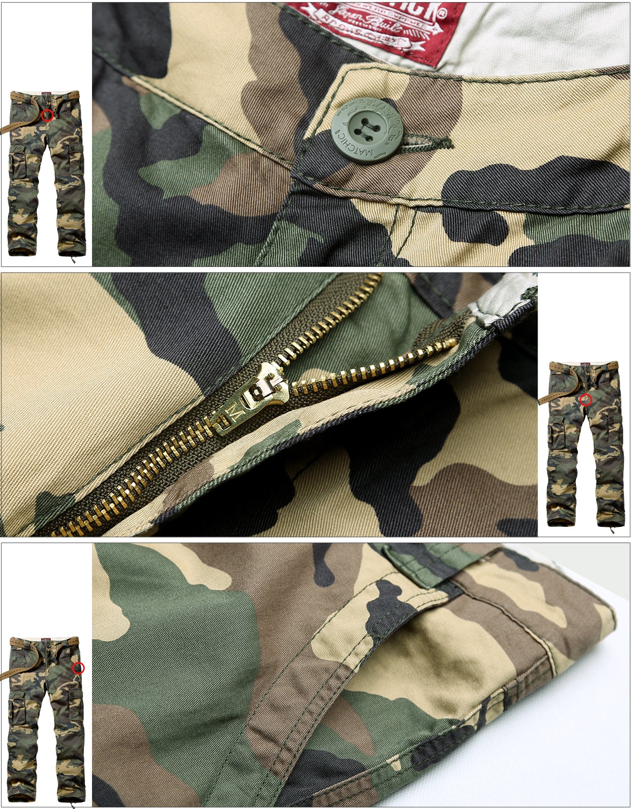 Men's Casual Camo Cargo Pants 6531M