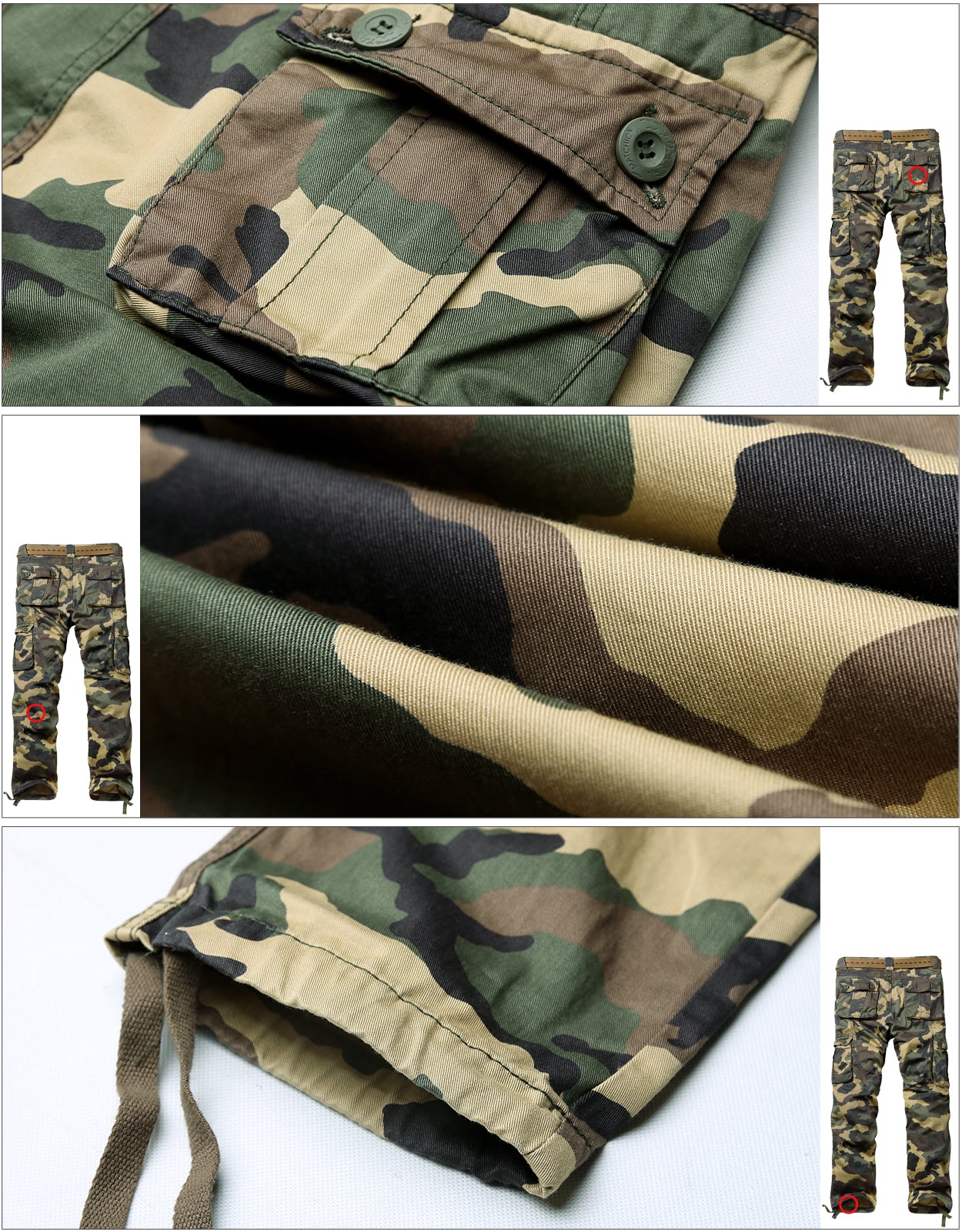 Men's Casual Camo Cargo Pants 6531M