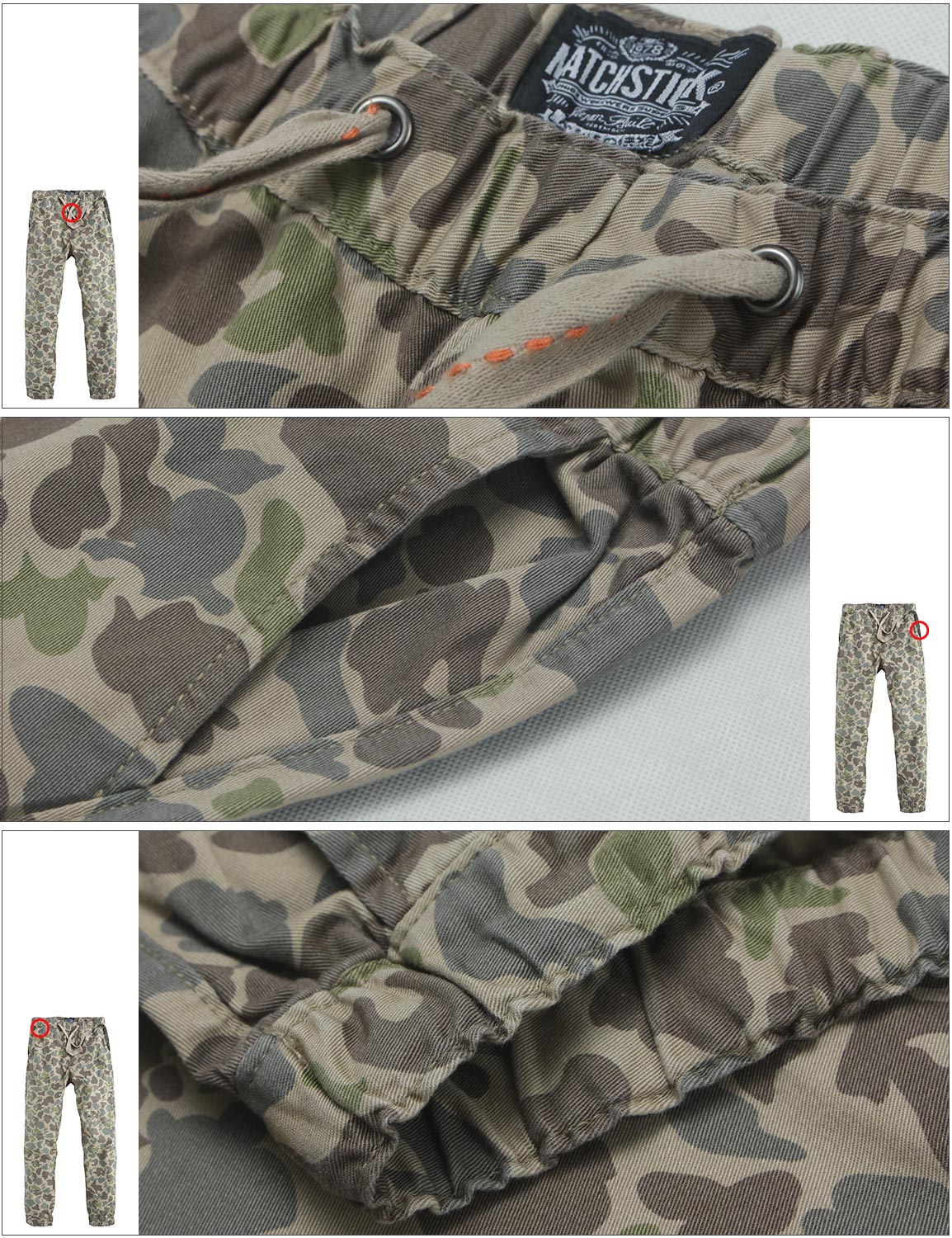 1Men's Straight Tapered Camo Jogger Trousers #6535M