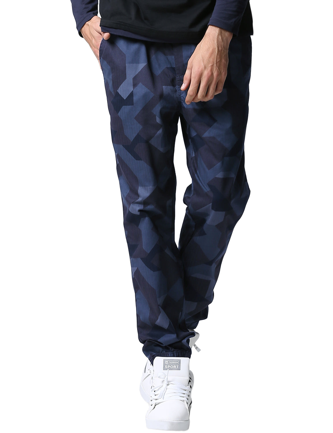 1Men's Straight Tapered Camo Jogger Trousers #6535M