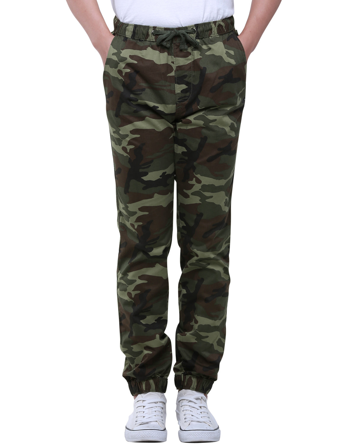 1Men's Straight Tapered Camo Jogger Trousers #6535M