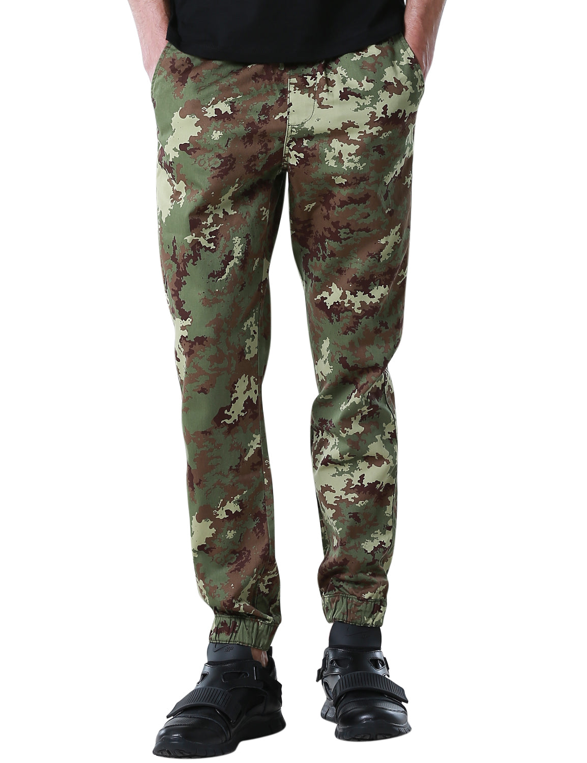 1Men's Straight Tapered Camo Jogger Trousers #6535M
