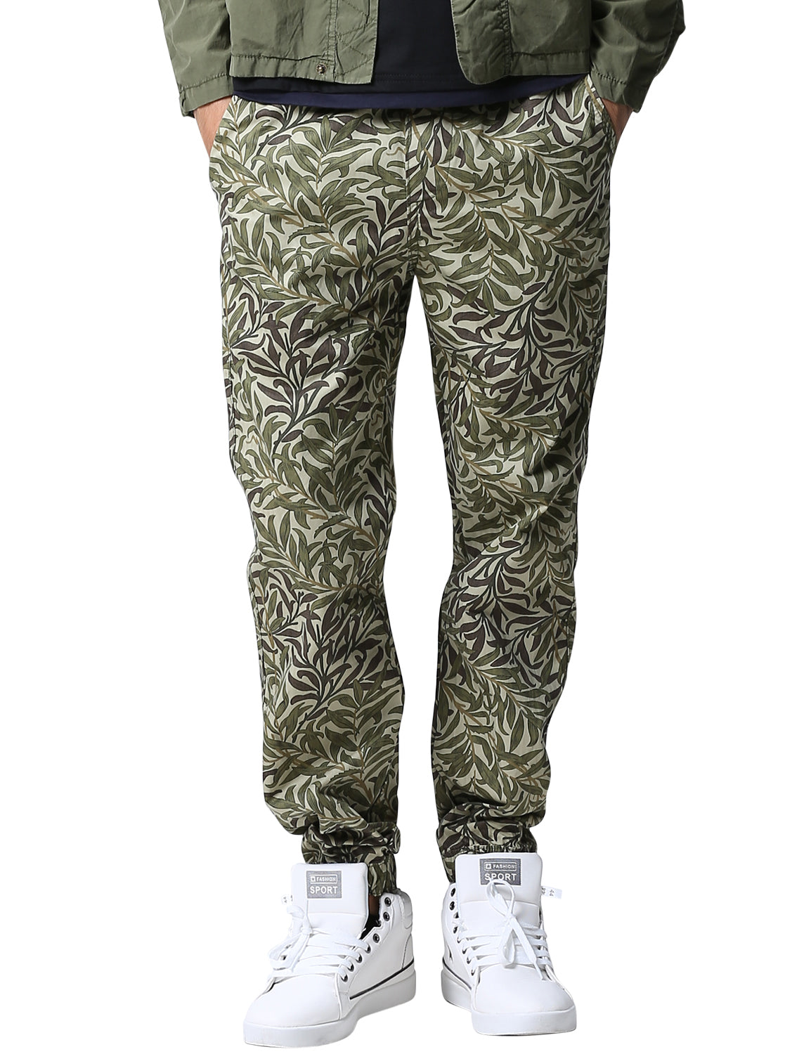1Men's Straight Tapered Camo Jogger Trousers #6535M