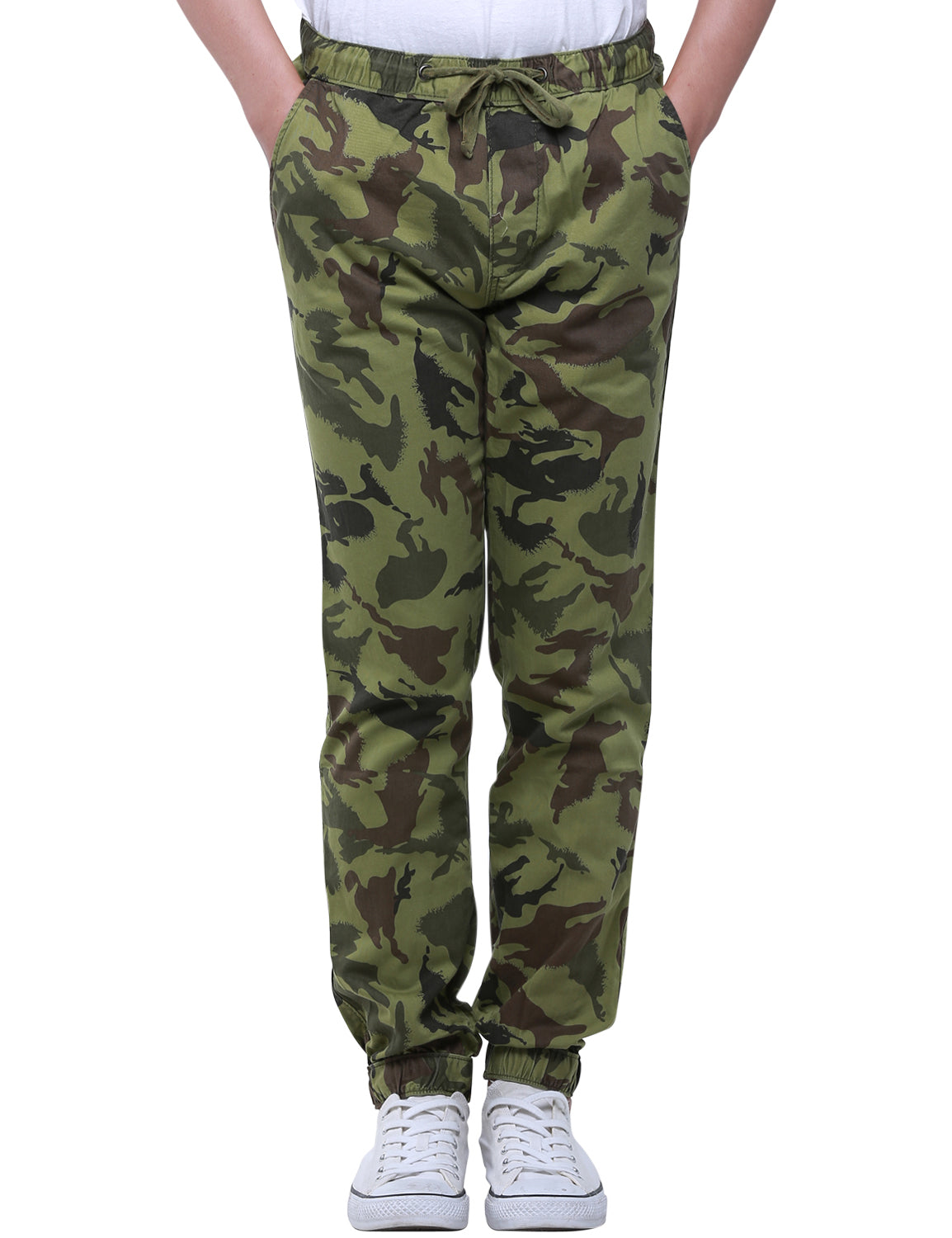 1Men's Straight Tapered Camo Jogger Trousers #6535M