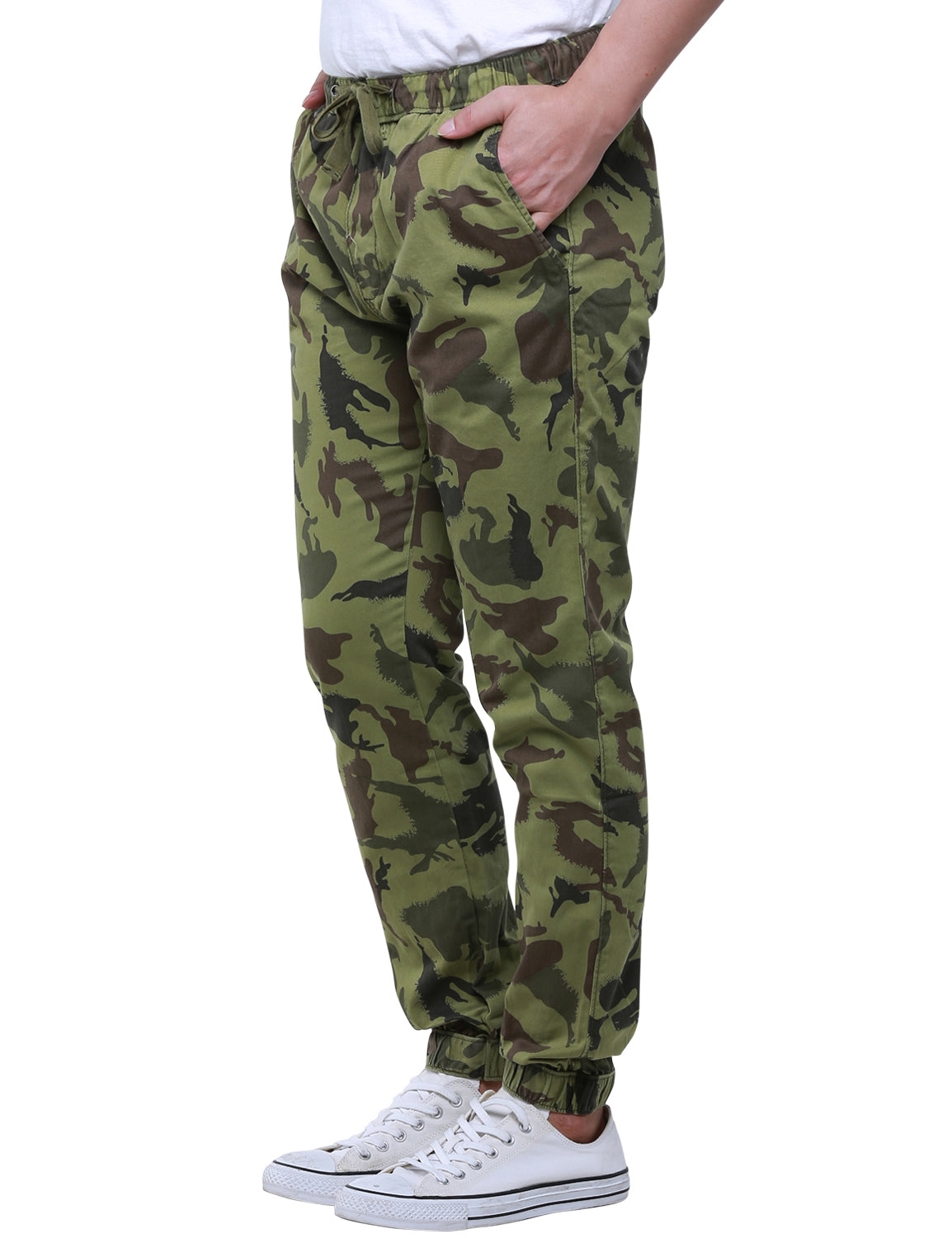 1Men's Straight Tapered Camo Jogger Trousers #6535M